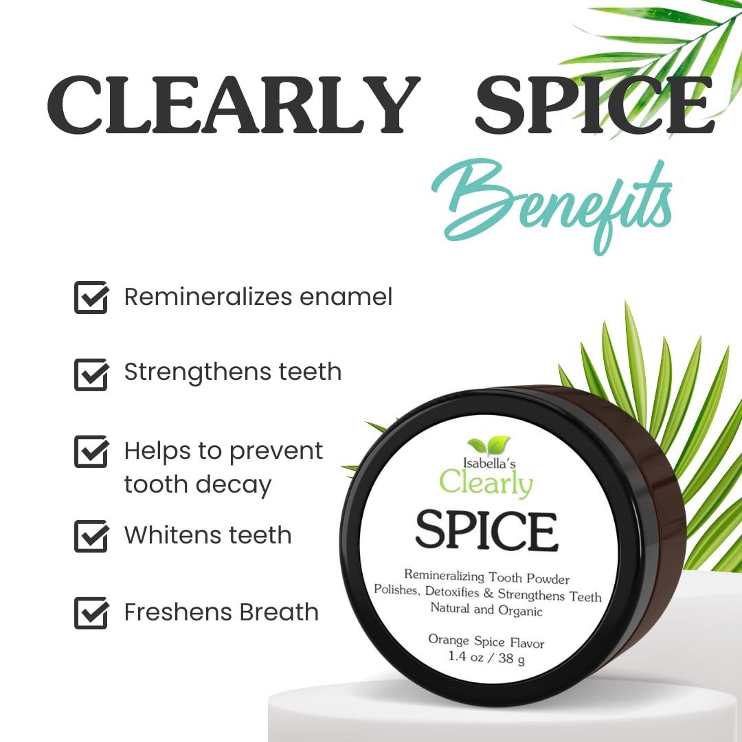 Isabella’s Clearly Spice Polvere Dentifricia Remineralizzante – Sbiancante Senza Fluoro