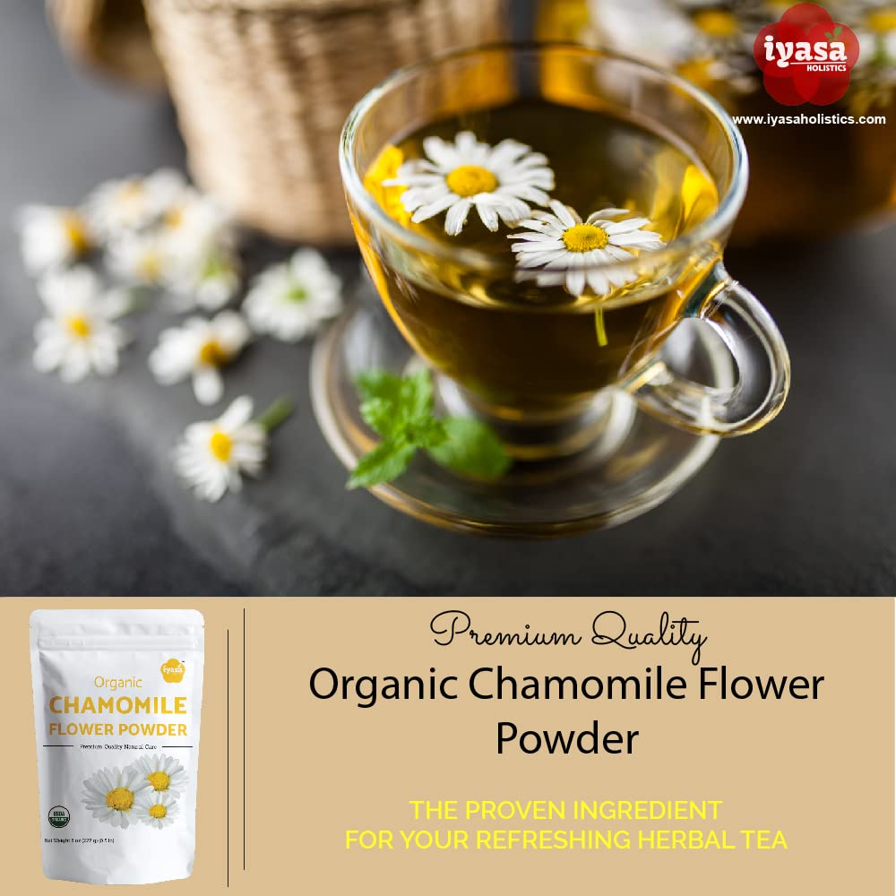 Iyasa Organic Chamomile Powder โ Food Grade, 8 oz (223 g)