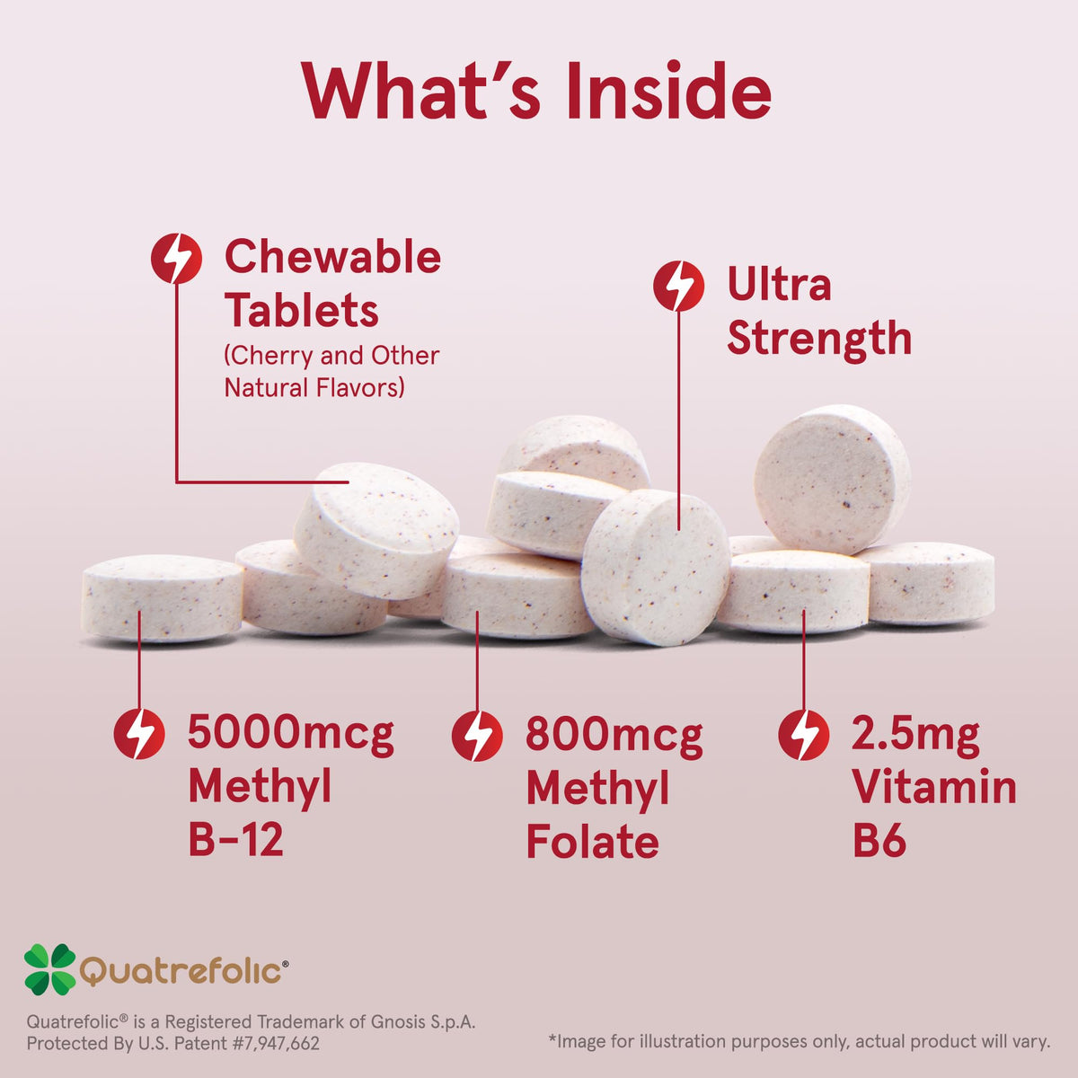 Jarrow Formulas Ultra Strength Methyl B-12 5000 mcg & Methyl Folate 800 mcg + P-5-P – 60 علكة (إمداد 60 يومًا)