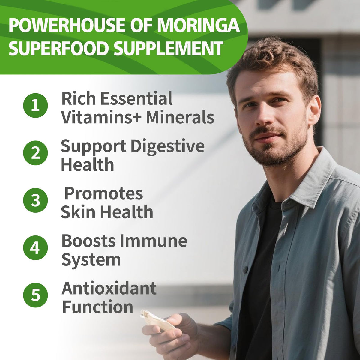 KangRiXin Moringa Capsules with Pure Moringa Powder | Skin Health and Immune Support | Non GMO, Gluten Free๏ผ150PCS๏ผ