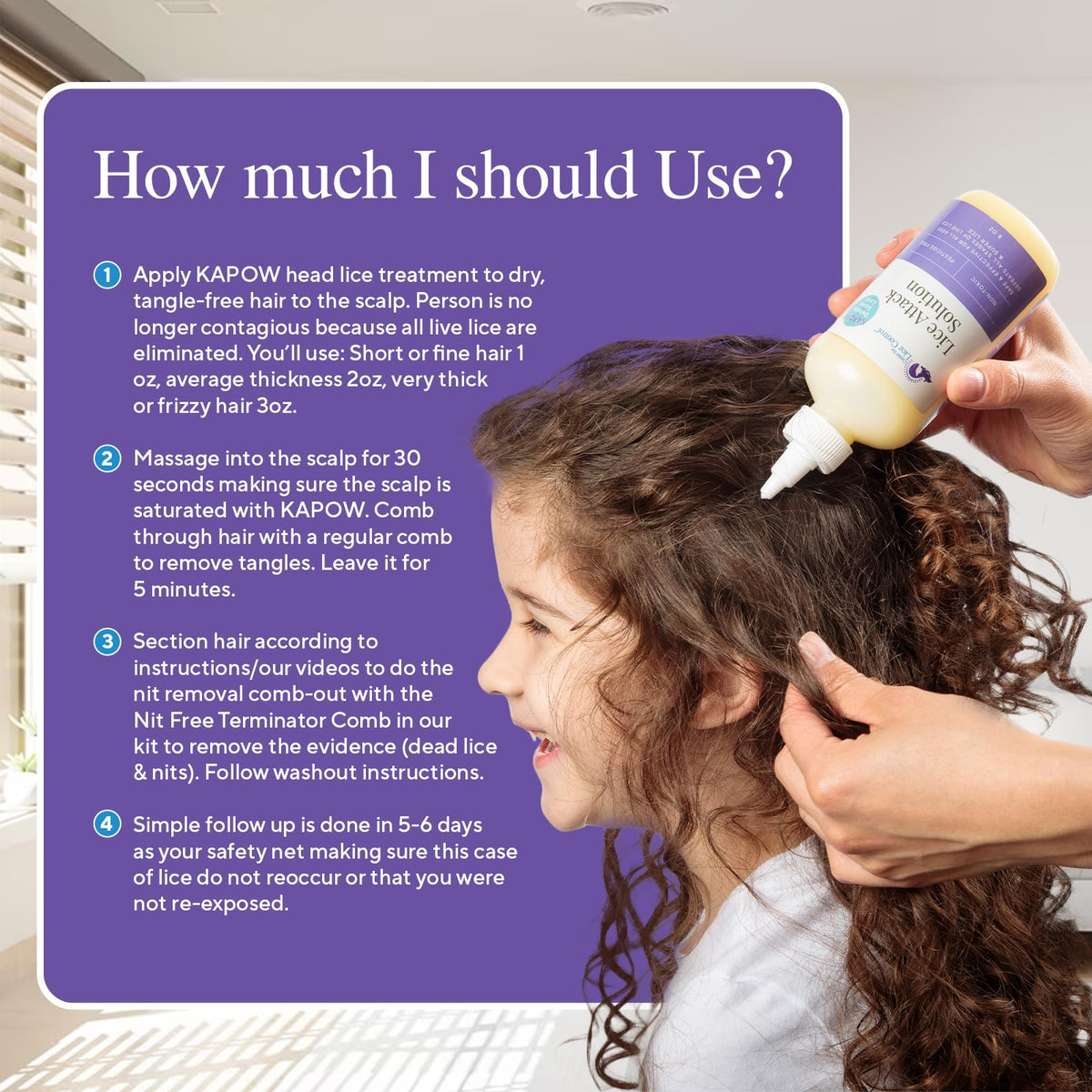 Kapow 8oz Head Lice Shampoo β Non-Toxic, Pesticide-Free Treatment for Lice & Eggs | Safe for Sensitive Scalps & Family Use