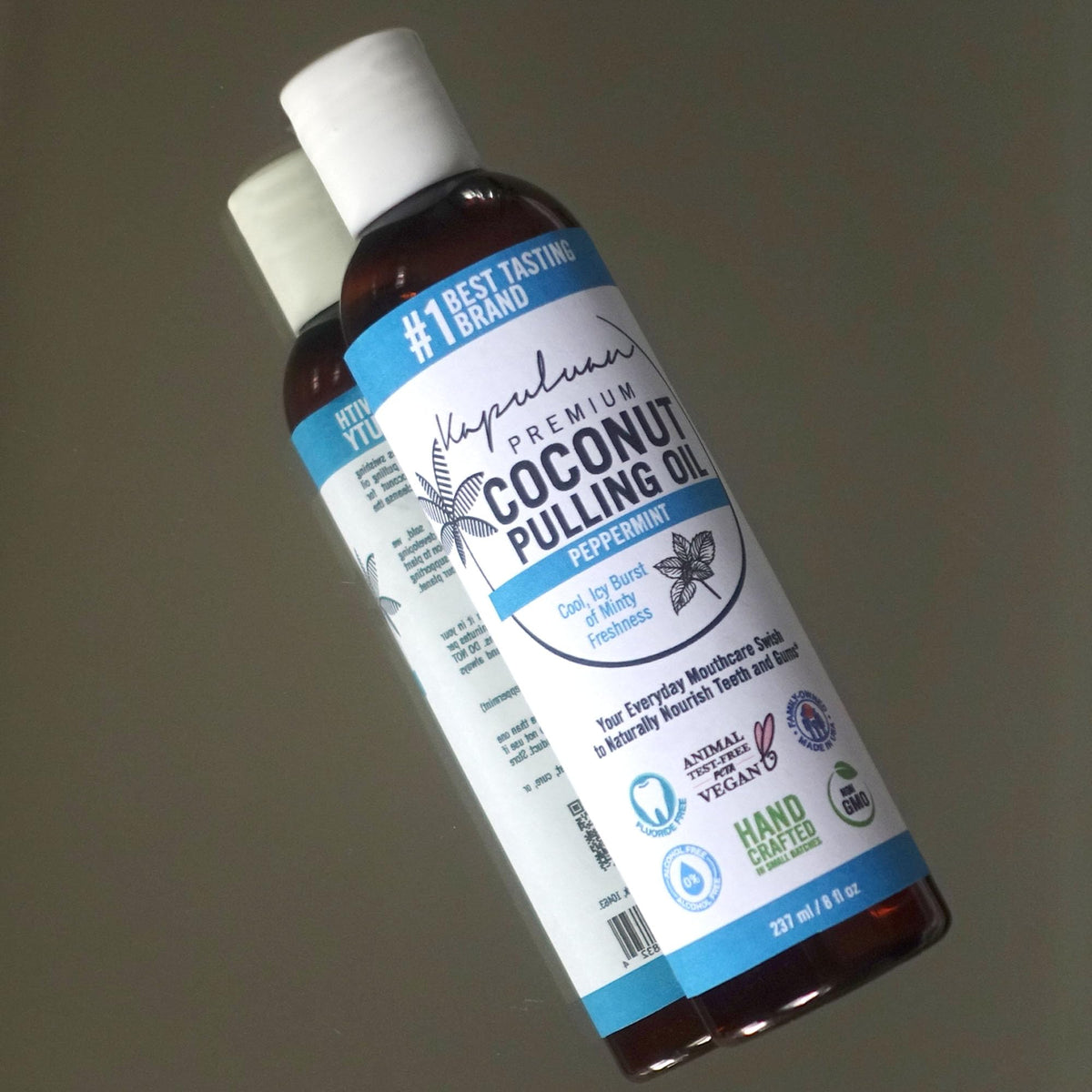Kapuluan Coconut Oil Pulling for Teeth and Gums โ Pure Peppermint Mouthwash, 100% Natural, Non-GMO, Ayurvedic