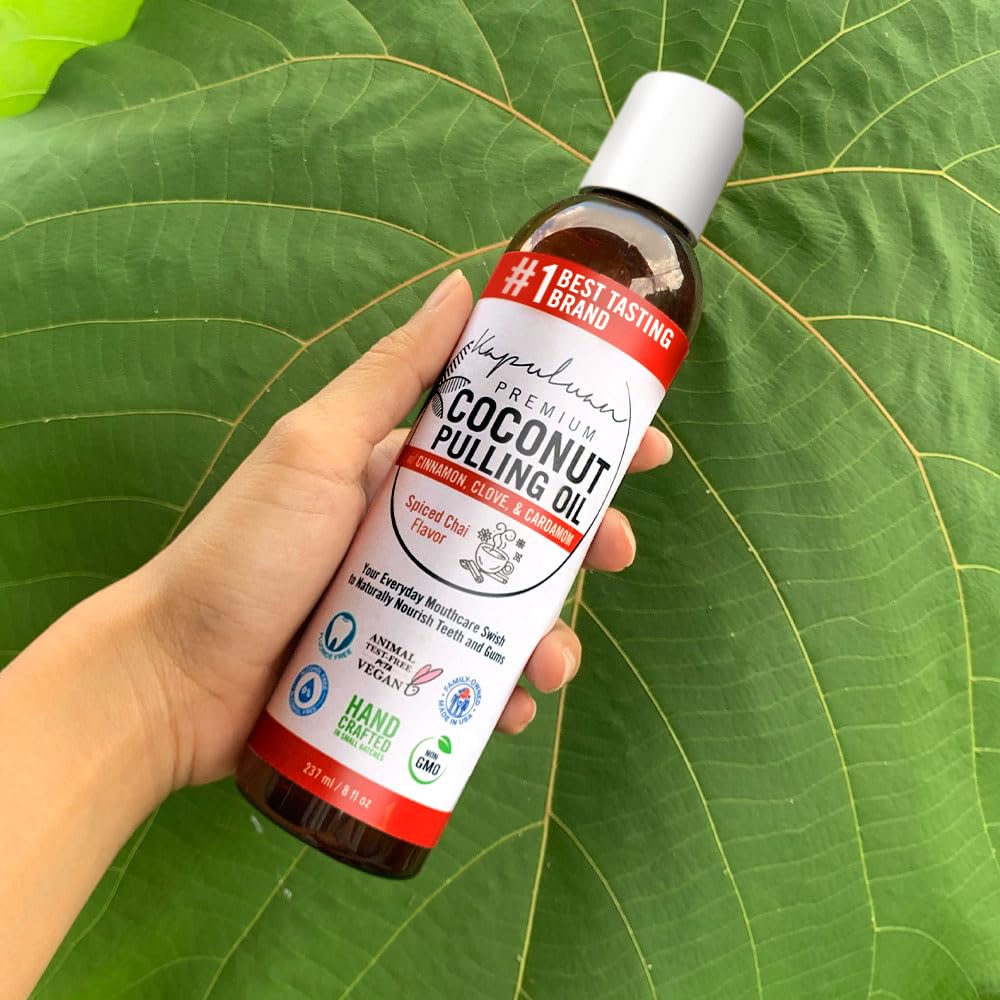 Kapuluan Coconut Oil Pulling Mouthwash for Teeth & Gums โ Pure, Non-GMO Ayurvedic
