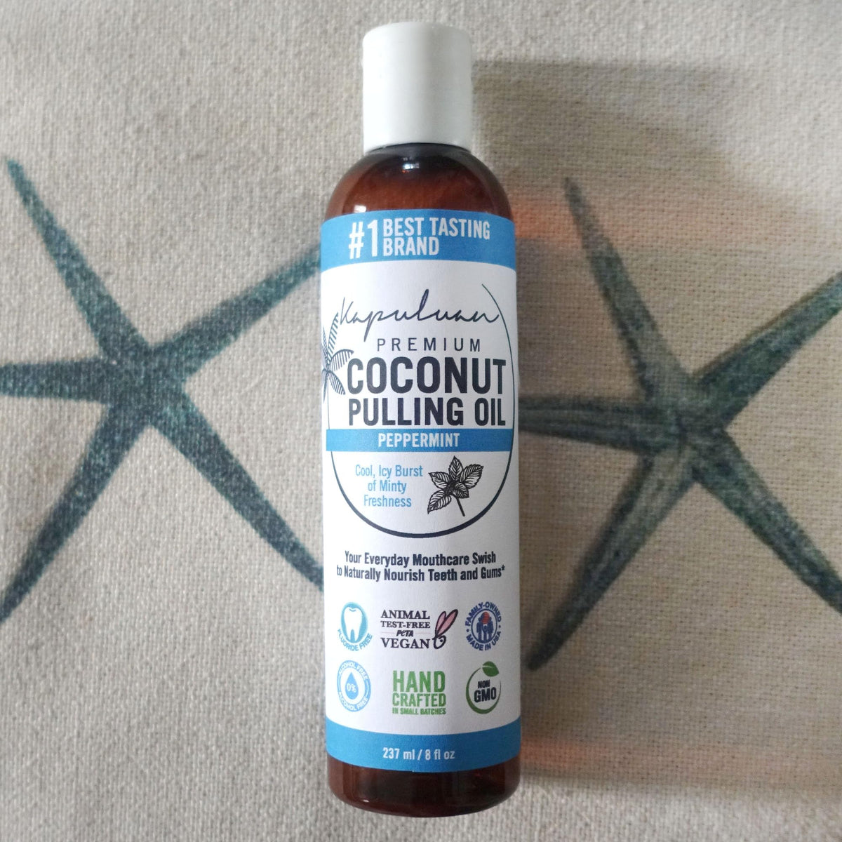 Kapuluan Coconut Oil Pulling for Teeth and Gums โ Pure Peppermint Mouthwash, 100% Natural, Non-GMO, Ayurvedic