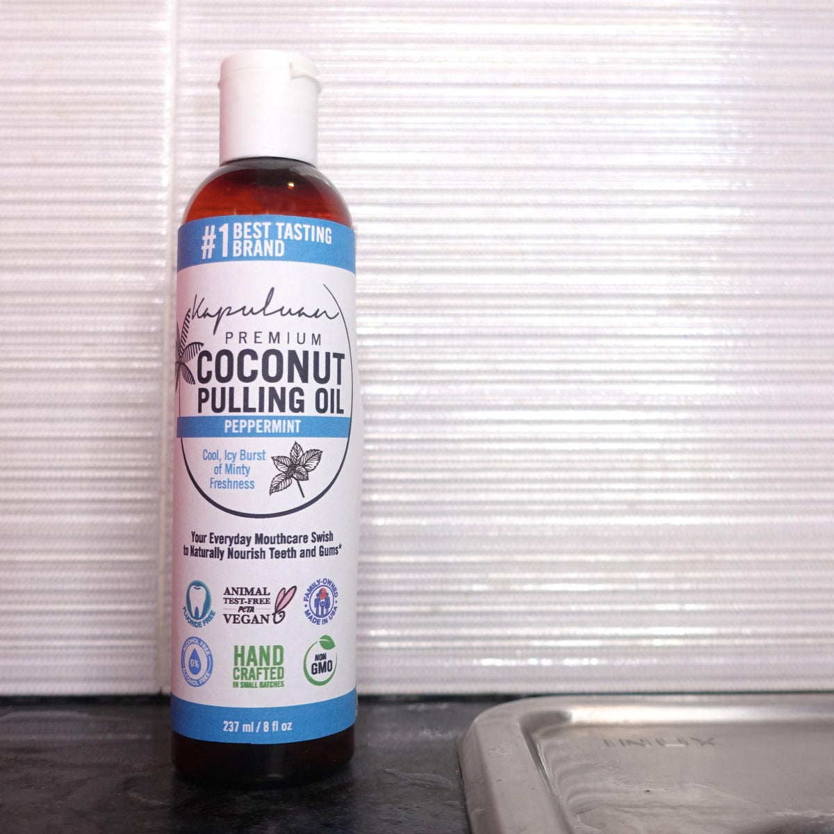 Kapuluan Coconut Oil Pulling for Teeth and Gums โ Pure Peppermint Mouthwash, 100% Natural, Non-GMO, Ayurvedic