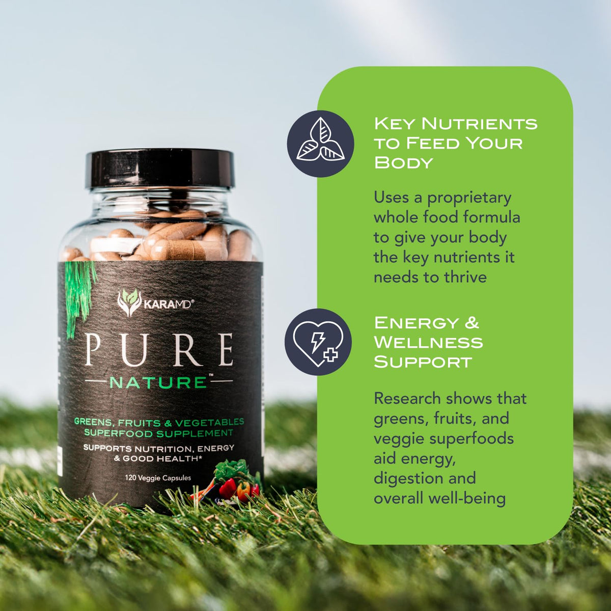 KaraMD Pure Nature Greens, Fruits & Veggies – 4-Pack | نباتي، خالٍ من الغلوتين