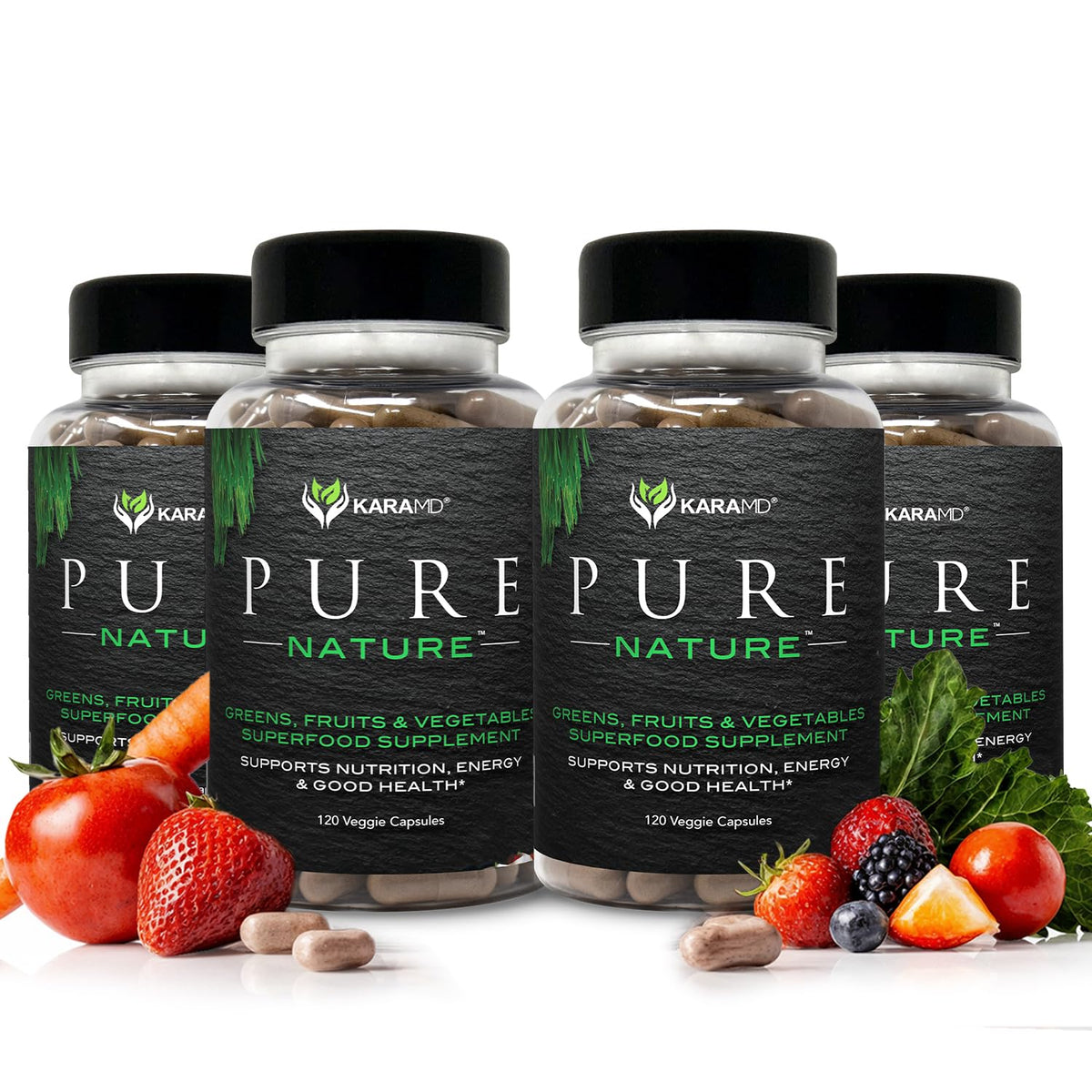 KaraMD Pure Nature Greens, Fruits & Veggies – 4-Pack | نباتي، خالٍ من الغلوتين