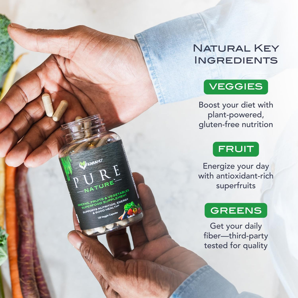 KaraMD Pure Nature Greens, Fruits & Veggies – 4-Pack | نباتي، خالٍ من الغلوتين