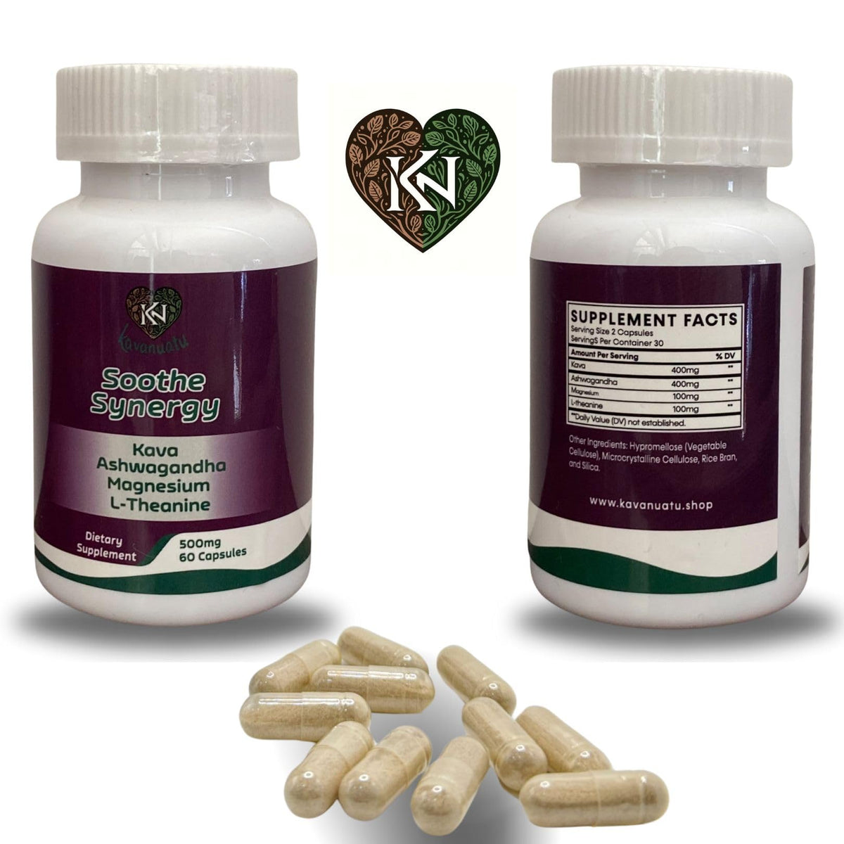 Kavanuatu Kava Capsules β Relaxation & Calm | 60 Count, 500mg