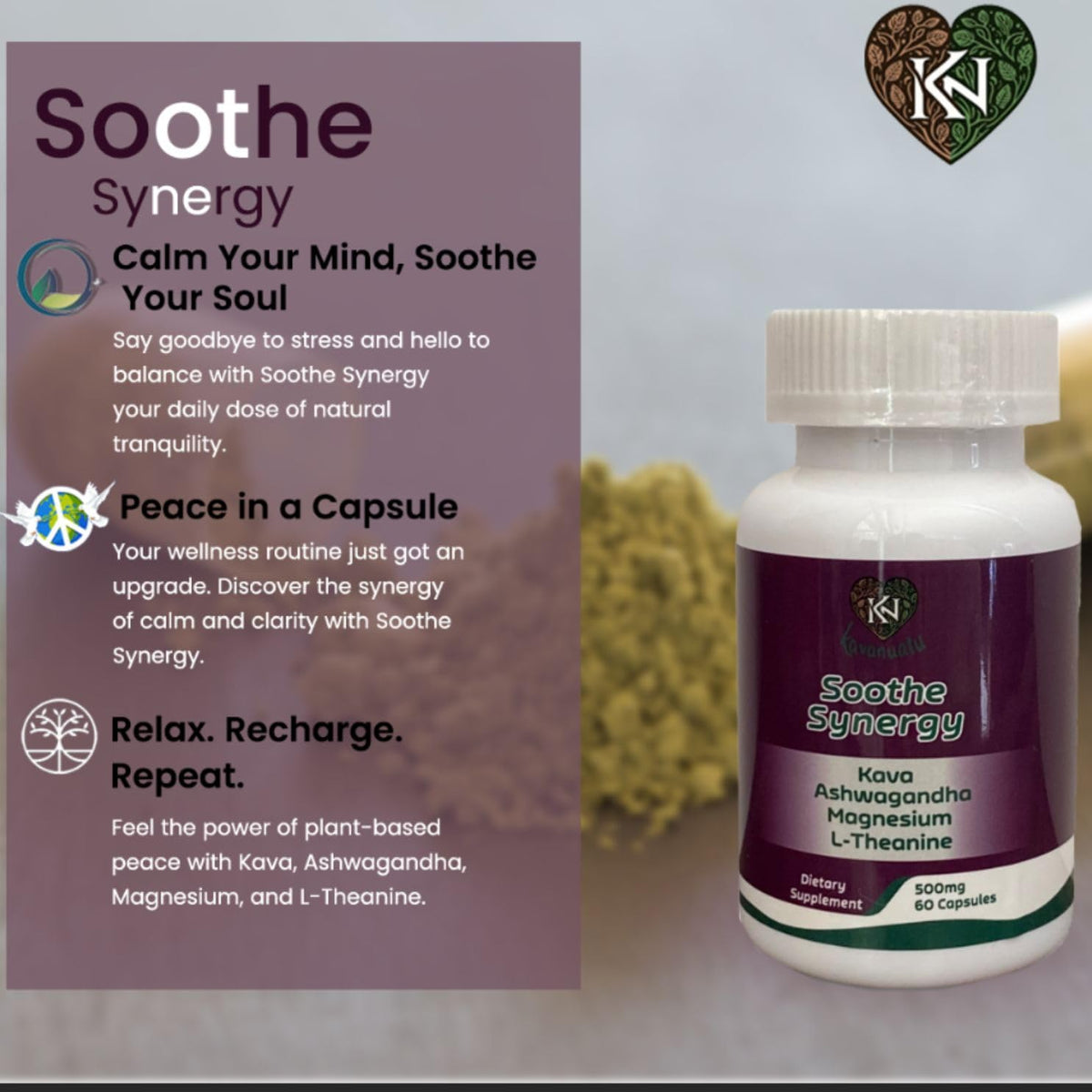 Kavanuatu Kava Capsules β Relaxation & Calm | 60 Count, 500mg