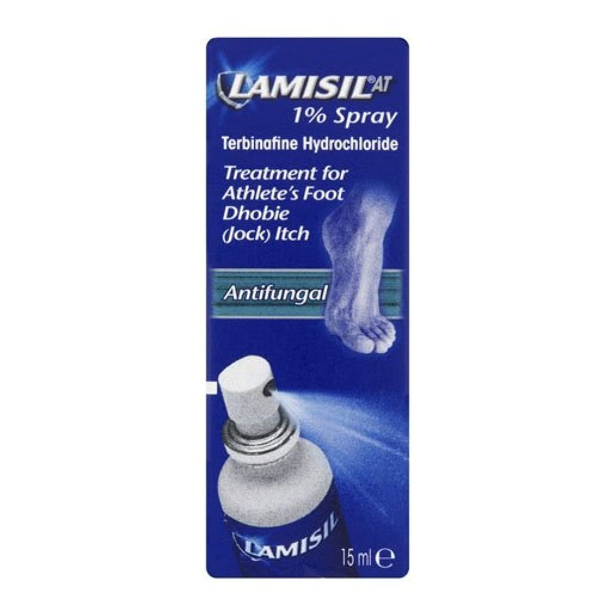 Lamisil 1% Spray 15ml β Fast, Non-Greasy Relief for Athlete's Foot (Between Toes)