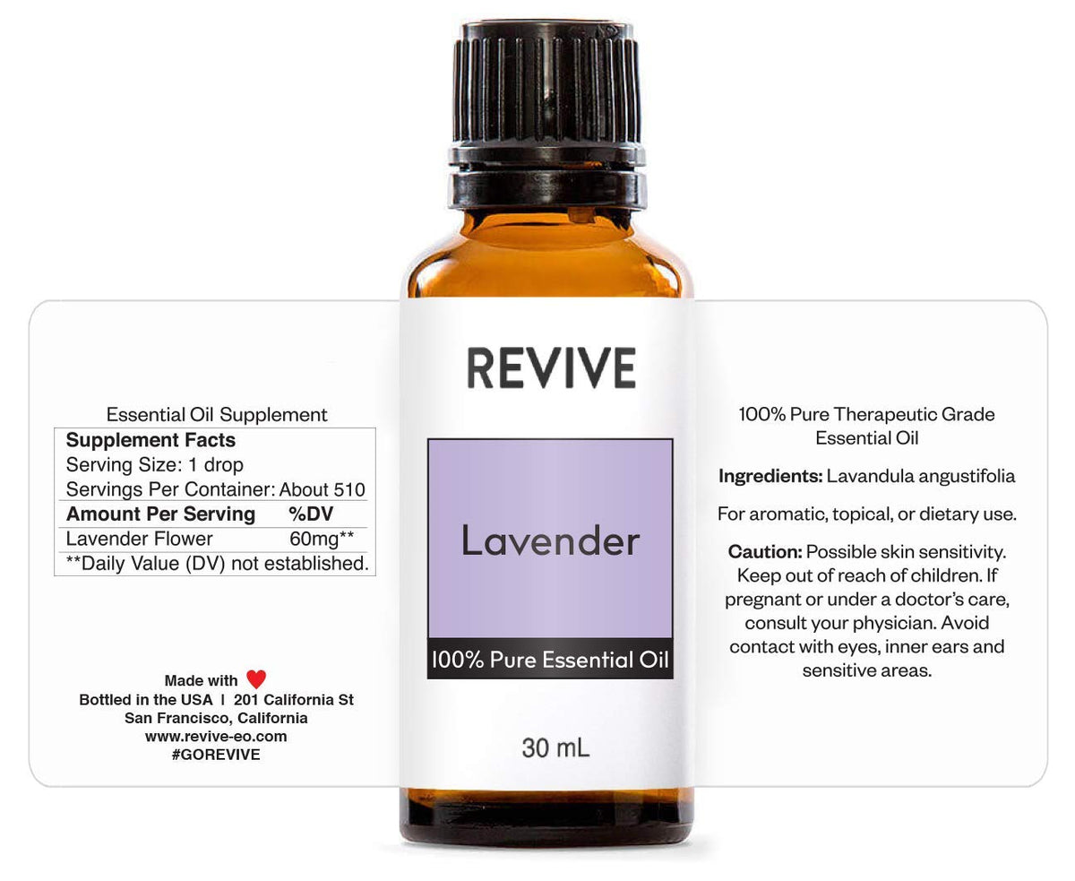 Lavender Essential Oil 30mL β 100% Pure Therapeutic Grade | Revive Essential Oils