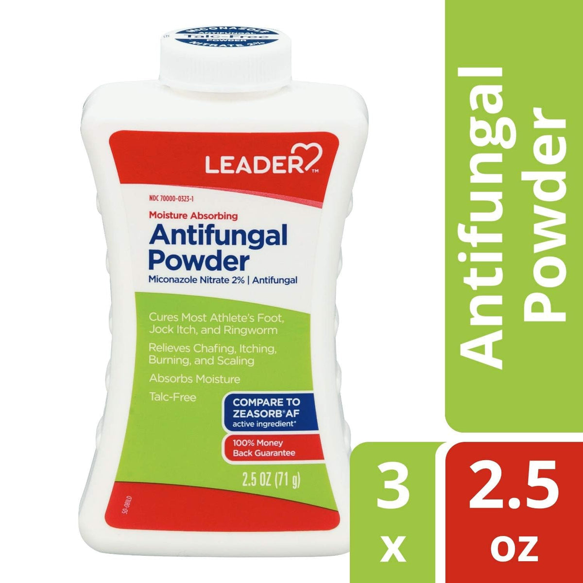 LEADER Athlete's Foot AF Powder β Moisture Absorbing, Talc-Free, 2.5 oz