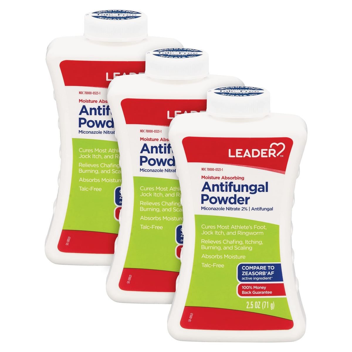 LEADER Athlete's Foot AF Powder β Moisture Absorbing, Talc-Free, 2.5 oz