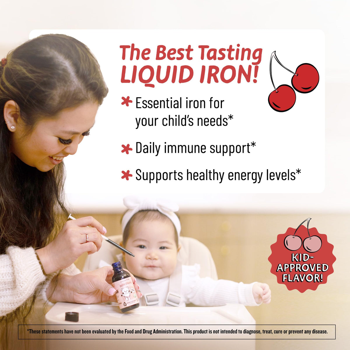 Legendairy Milk Organic Liquid Iron for Kids β Sugar Free Cherry, 60 Servings (Ages 4 Months to 3 Years)