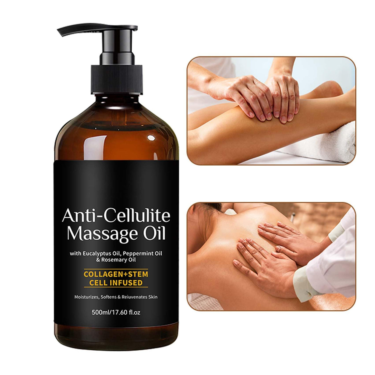 LEHOYIANG Anti-Cellulite Massage Oil β 17.6oz, 100% Pure Essential Oil for Diffusers, Skin & Aromatherapy