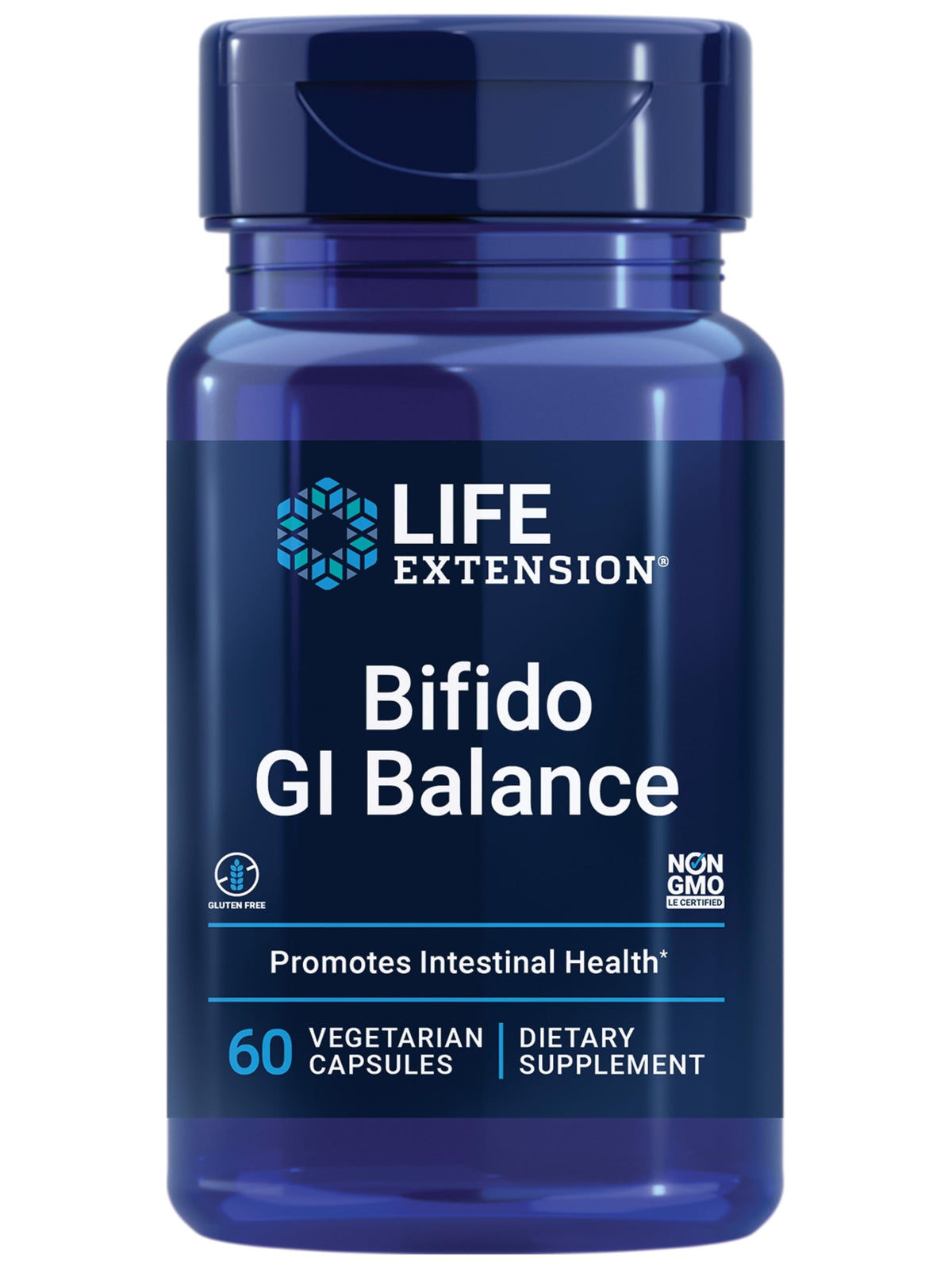 Life Extension Bifido GI Balance – بروبيوتيك مع BB536® (2 مليار وحدة مكونة للمستعمرات) | خالٍ من الغلوتين، غير معدل وراثيًا، نباتي | 60 كبسولة