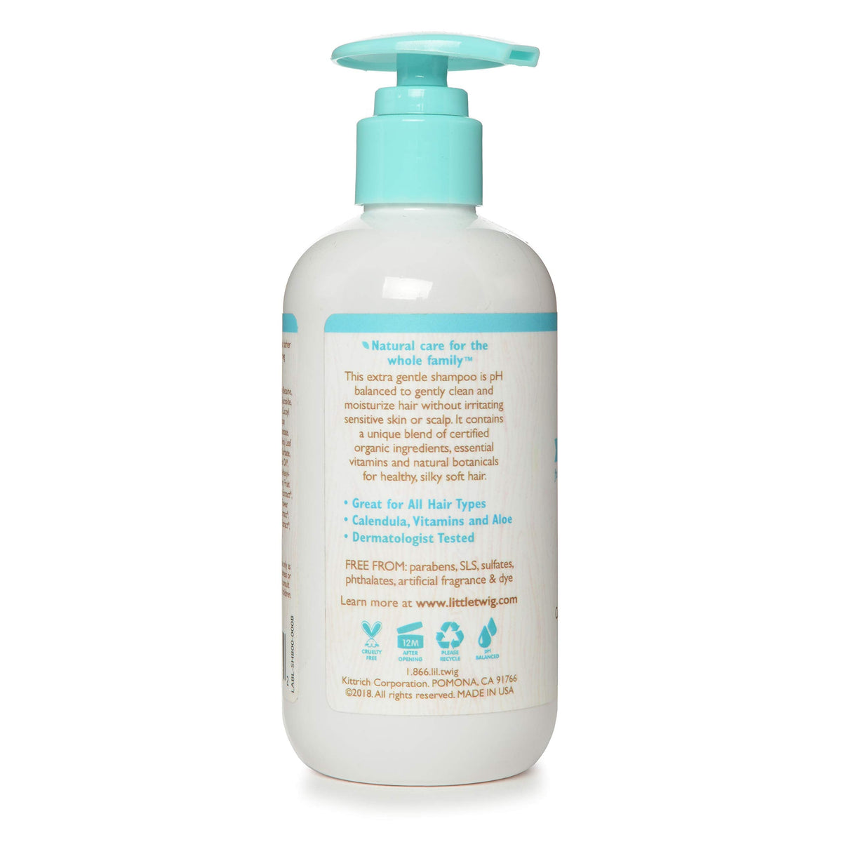 Little Twig Fragrance-Free Shampoo – Organic Plant-Derived Formula, Vegan, Gluten-Free, 8.5 oz for Newborns