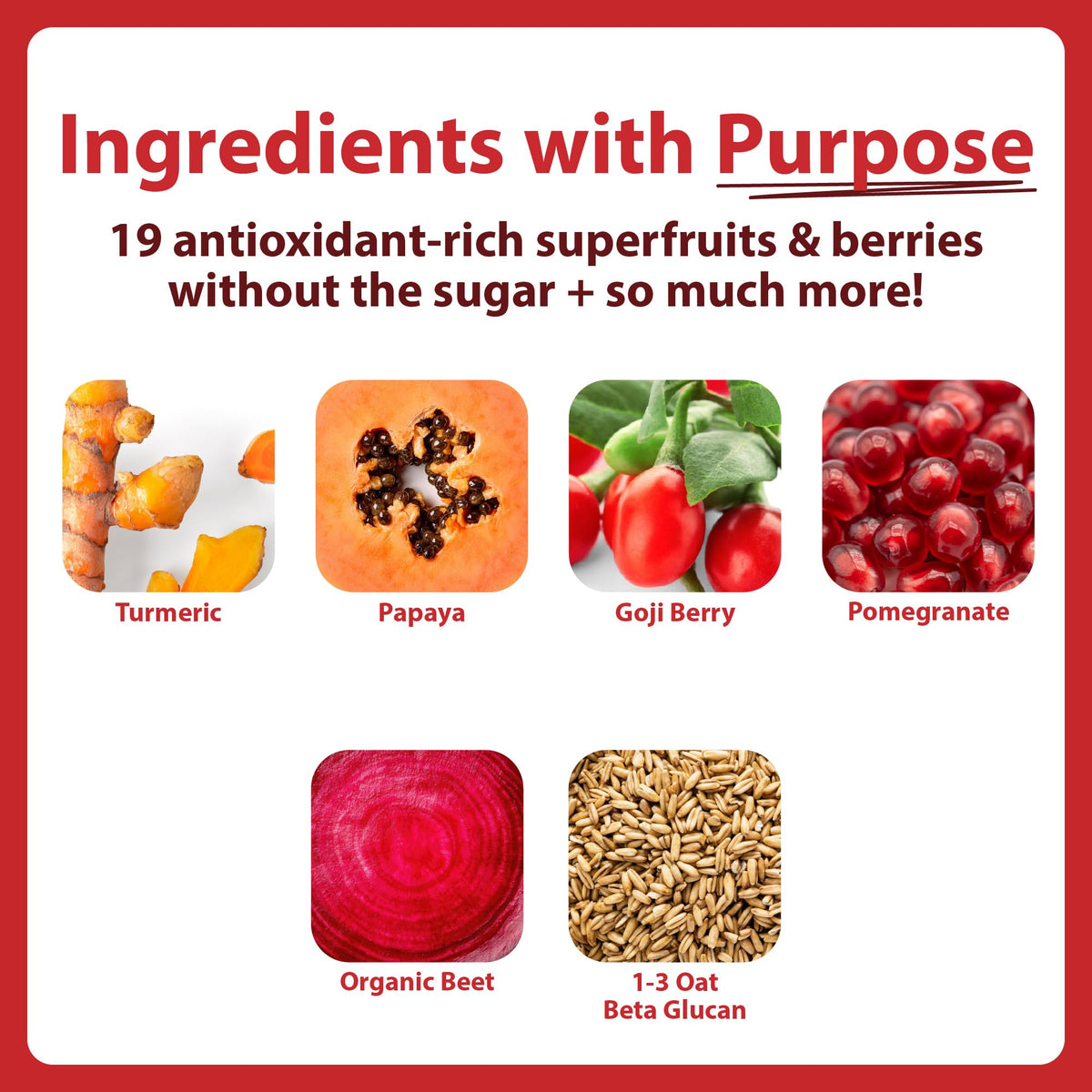 MacroLife Naturals Miracle Reds Superfood Powder β 19 Fruits, Probiotics & Antioxidants (30 oz)