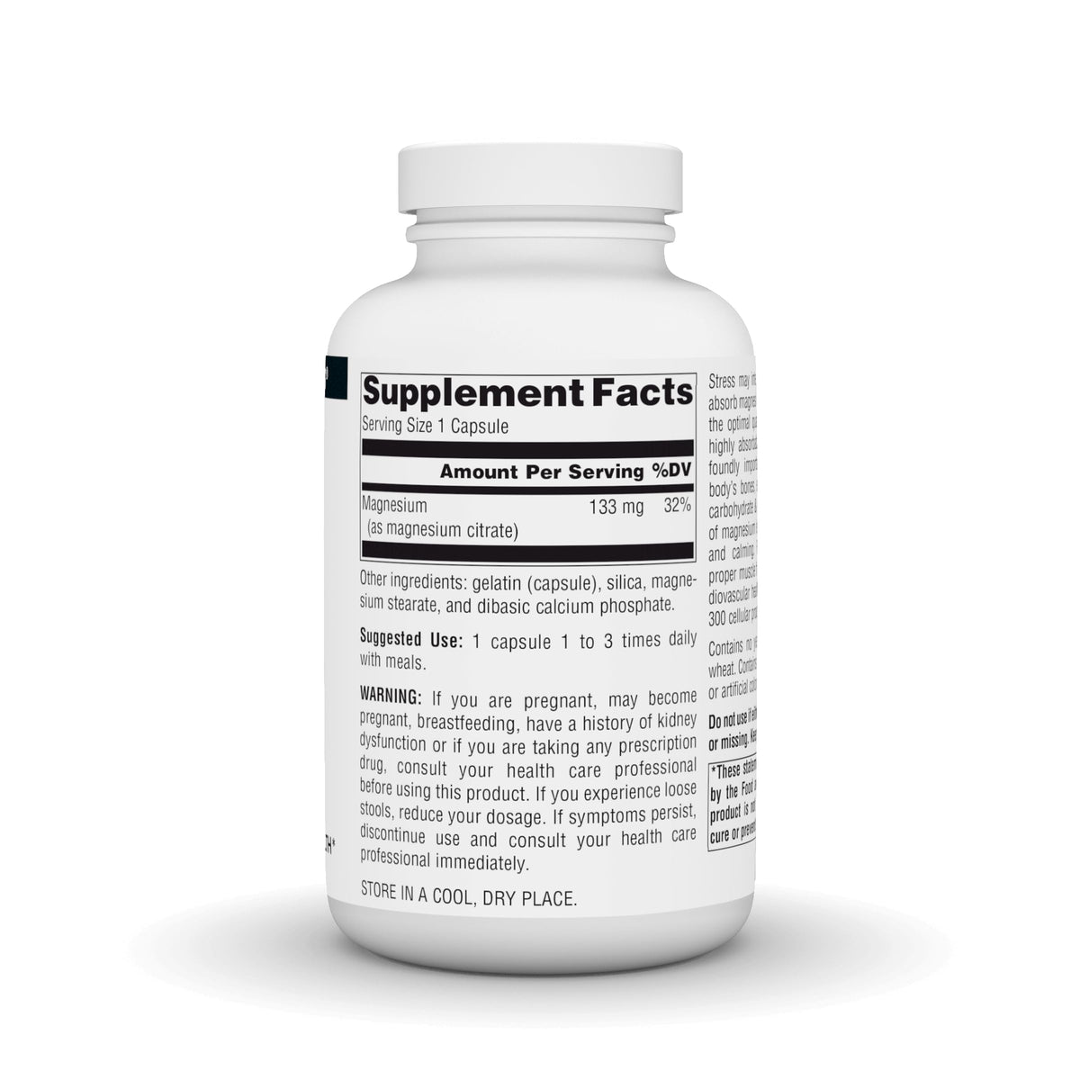 Source Naturals Magnesium Citrate 133 mg β 180 Capsules | Supports Bone & Heart Health