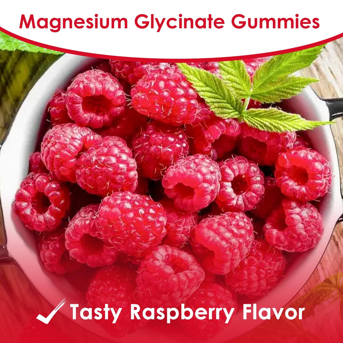 Magnesium Glycinate Gummies 500mg | Relaxation Calm Magnesium Gummies | Sugar-Free | Non-GMO | Gluten-Free | Vegan-Friendly for Adults & Kids (60 Raspberry Gummies)