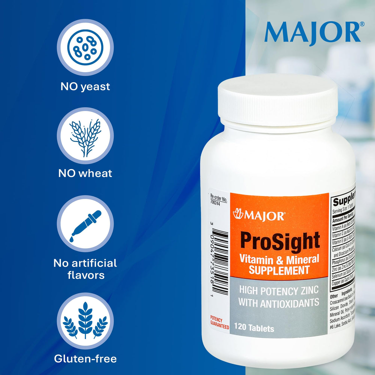 MAJOR ProSight فيتامينات متعددة للرجال والنساء - 120 قرصاً