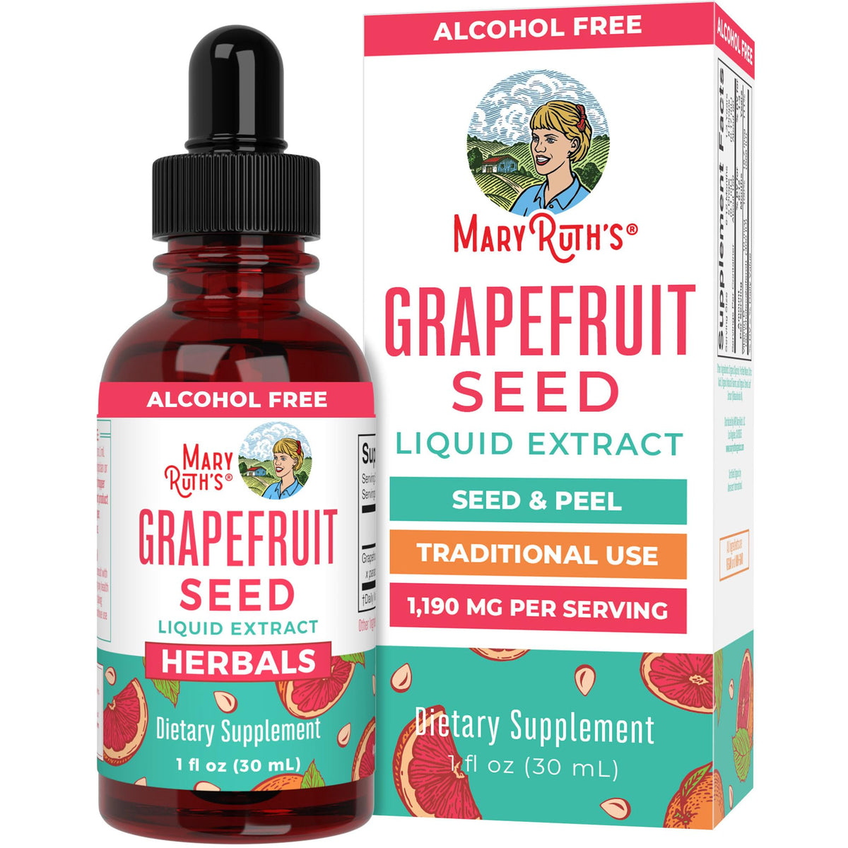 MaryRuth Organics Grapefruit Seed Extract Drops | Peel & Seed, Sugar Free, 1 oz
