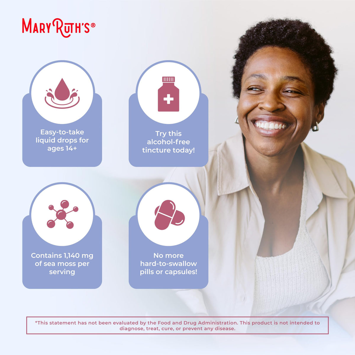 MaryRuth Organics قطرات الطحالب البحرية الأيرلندية العضوية من وزارة الزراعة الأمريكية - عضوية ونباتية وغير معدلة وراثيًا | 1 أونصة سائلة