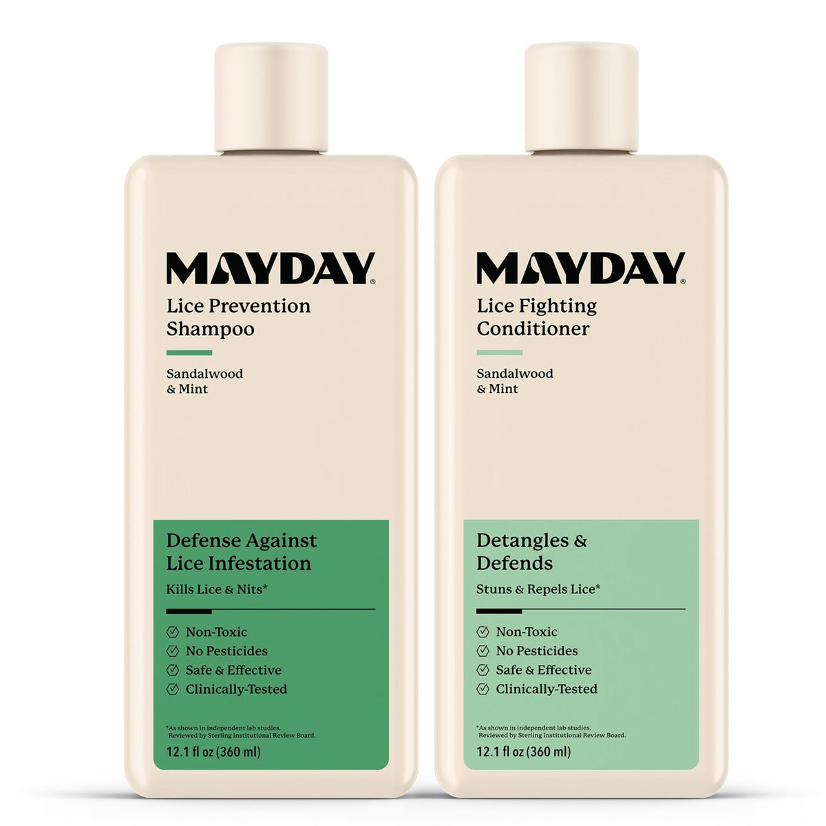 MAYDAY Daily Lice Routine Bundle β Non-Toxic 12oz Shampoo & 12oz Conditioner | Sandalwood & Mint