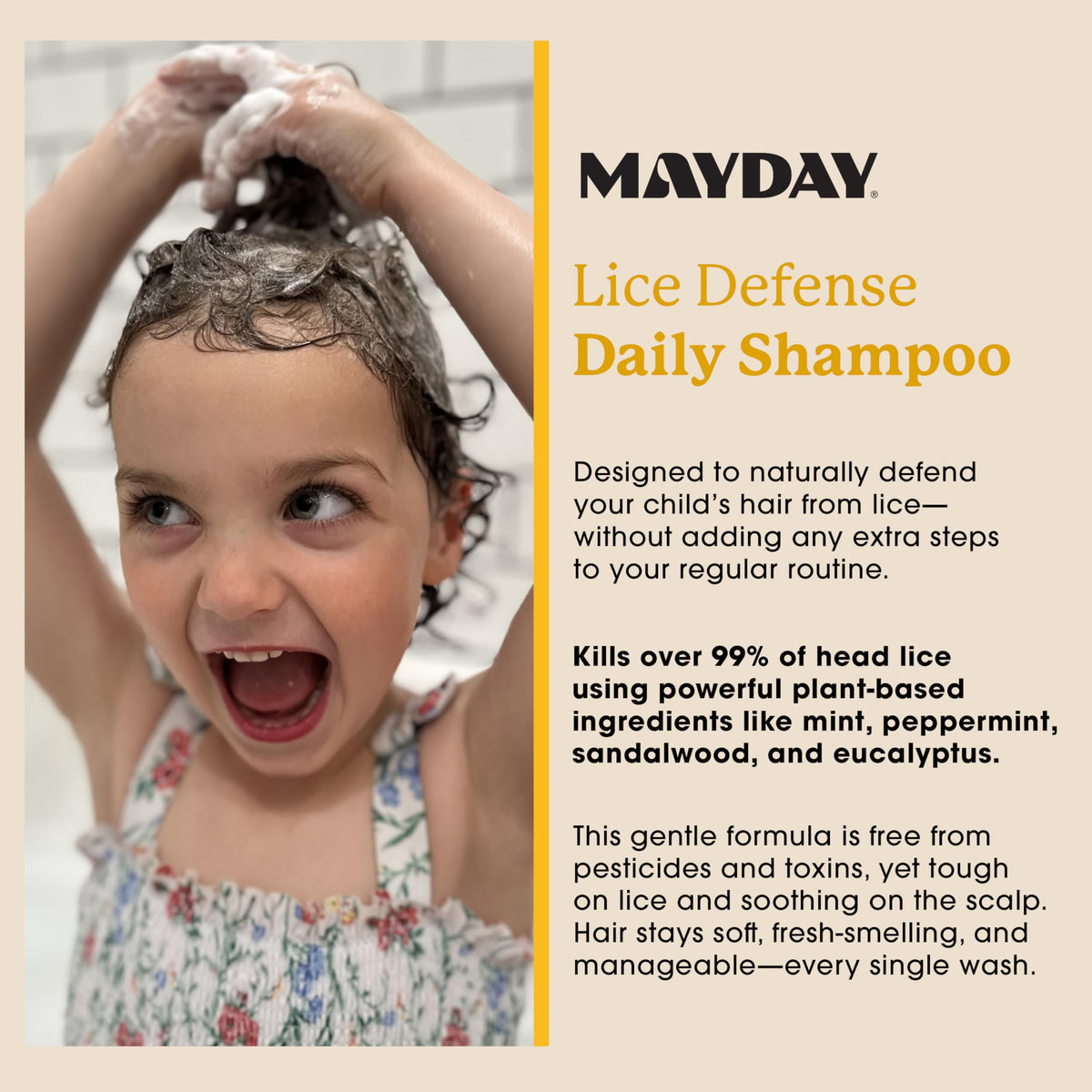 MAYDAY Daily Lice Routine Bundle β Non-Toxic 12oz Shampoo & 12oz Conditioner | Sandalwood & Mint