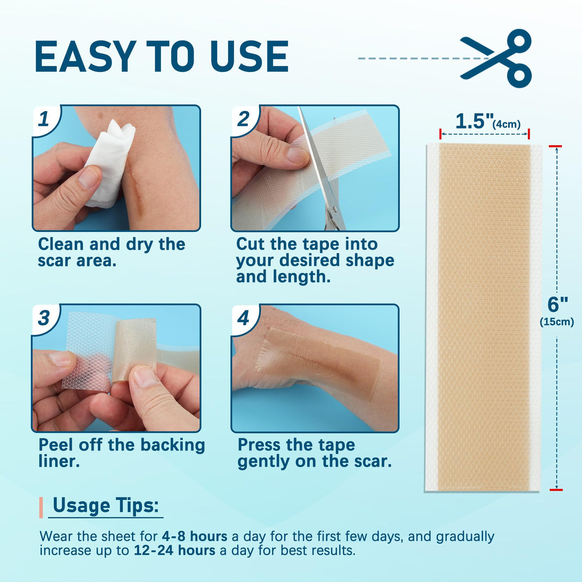 MEDLOT Silicone Scar Sheets β 10pcs Reusable Scar Treatment Strips for Surgical, C-Section, Acne Scars | Breathable & Cut-to-Size