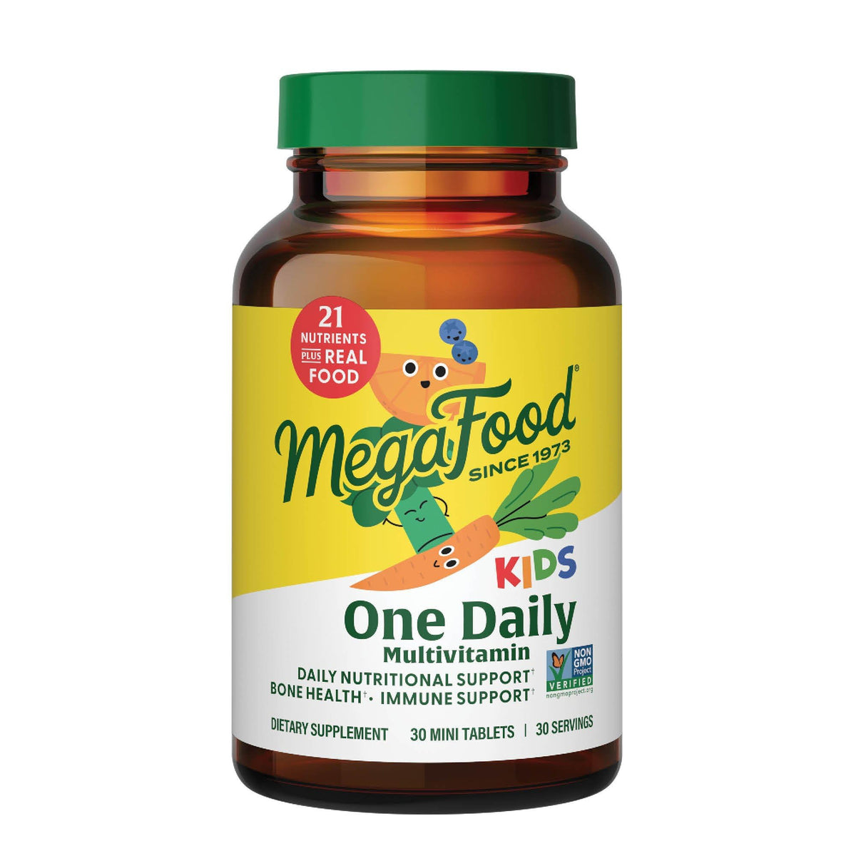 MegaFood Kids One Daily Multivitamin β 30 Servings | Vegetarian, Gluten Free, Non-GMO