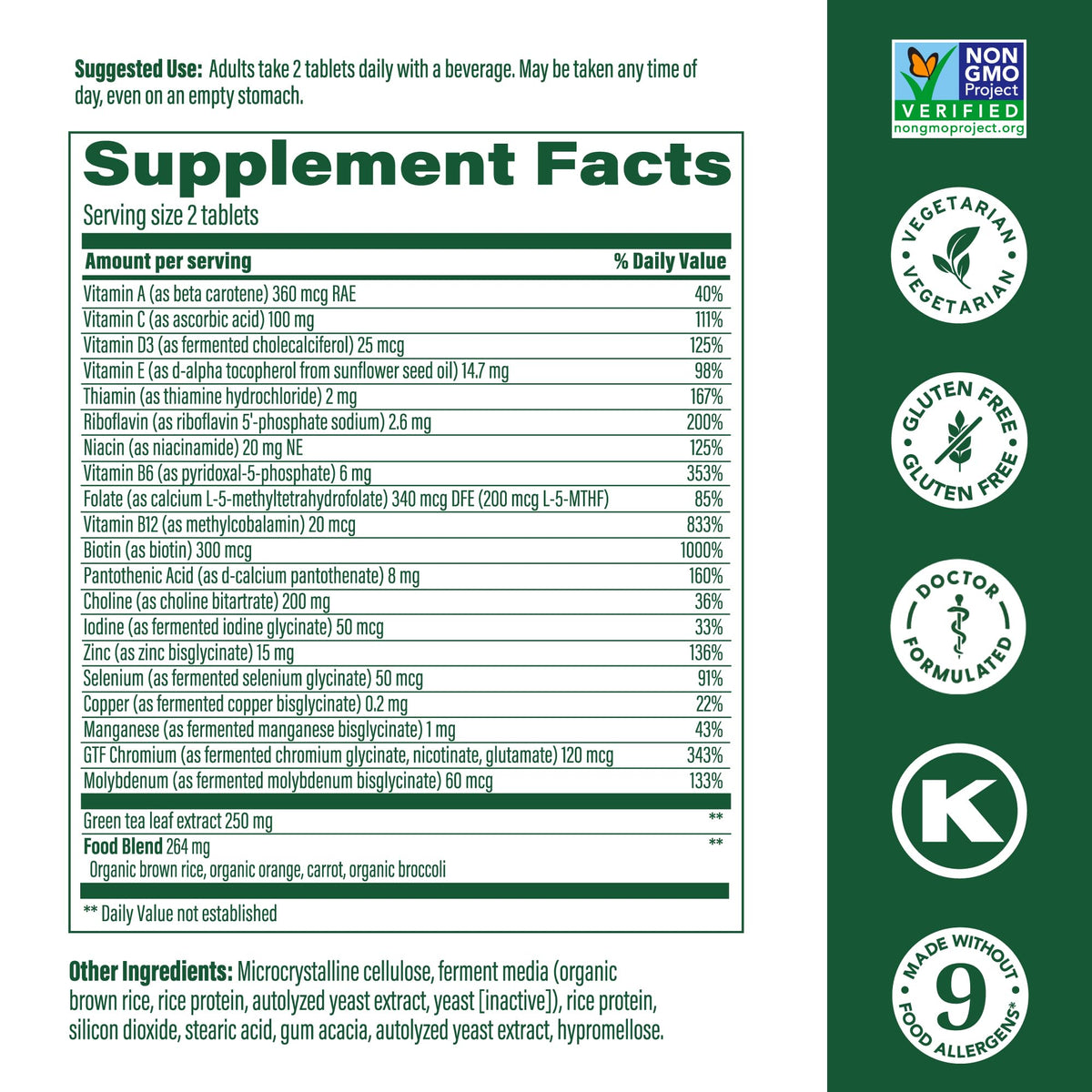 MegaFood Advanced Multivitamin for Women 55+ – Vegetarian, Methylated B12 & Folate, Vitamin D3, 120 Tablets (60 Servings)