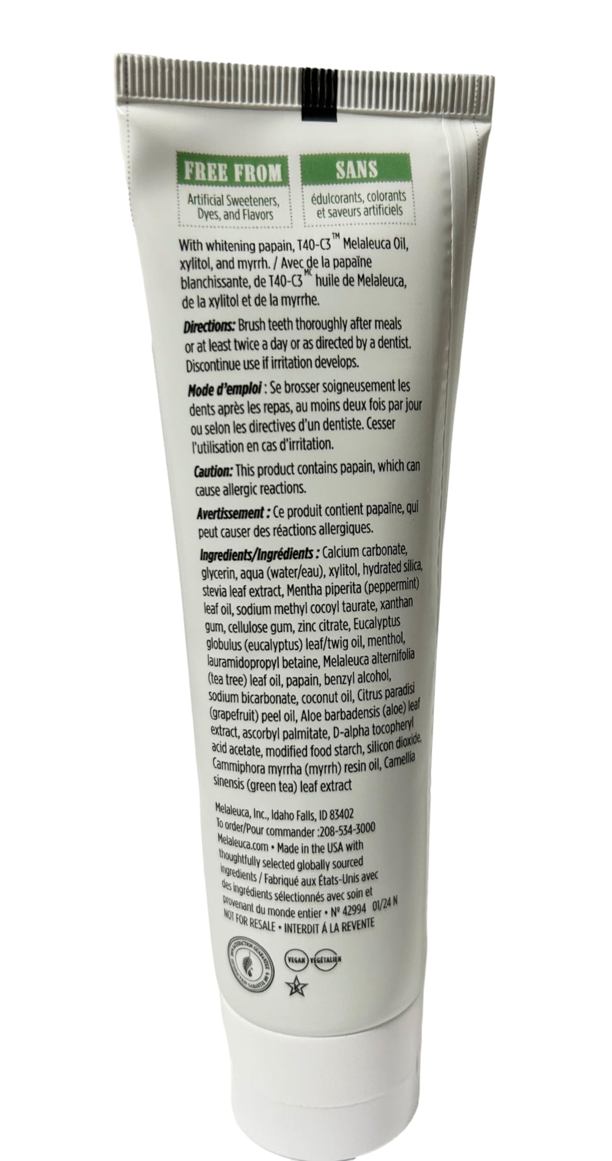 Melaleuca Whitening Tooth Polish Paste with Fluoride for Sensitive Teeth – 3.3oz – Clean Mint