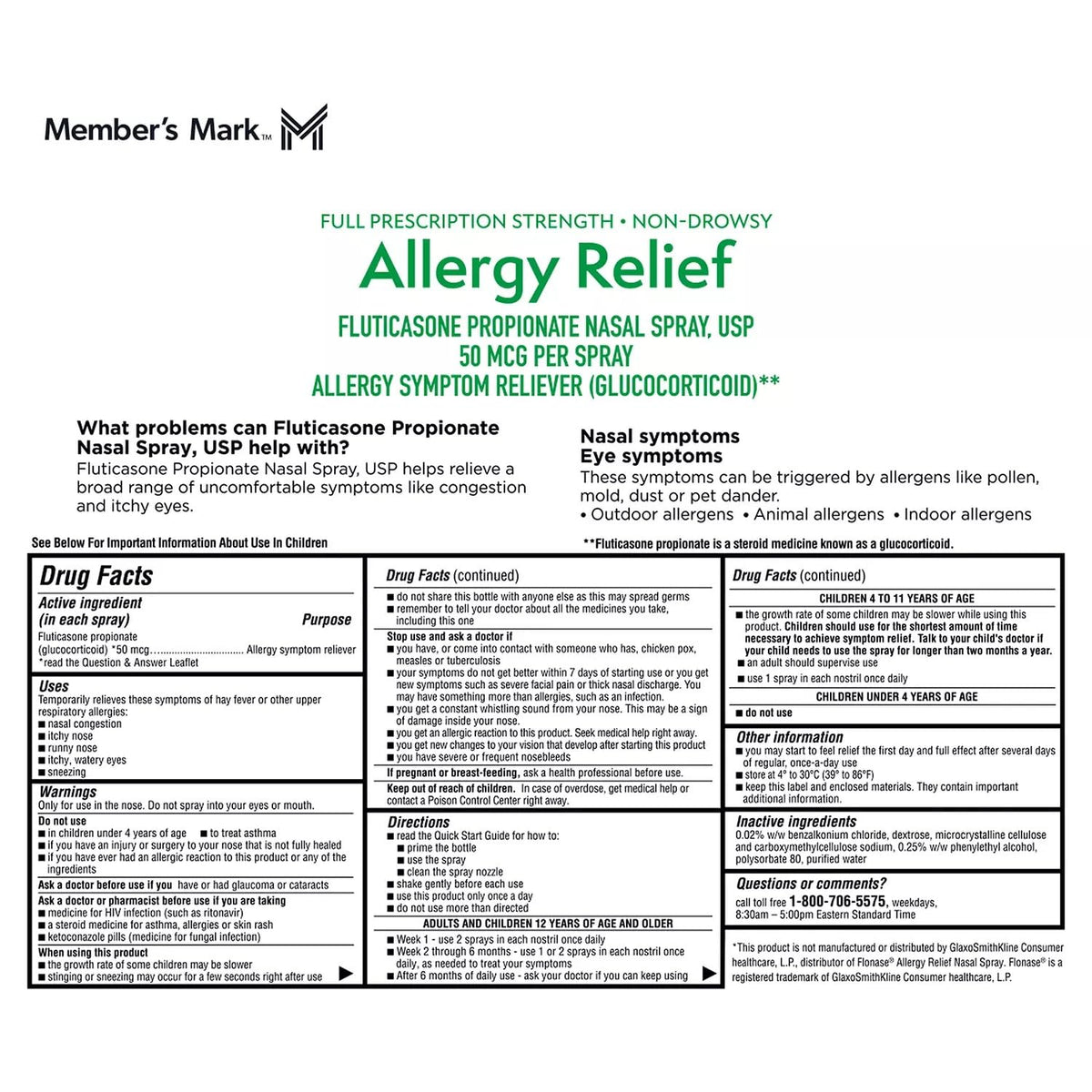 Members Mark Fluticasone Propionate Nasal Spray (6 pk, 0.54 fl oz)