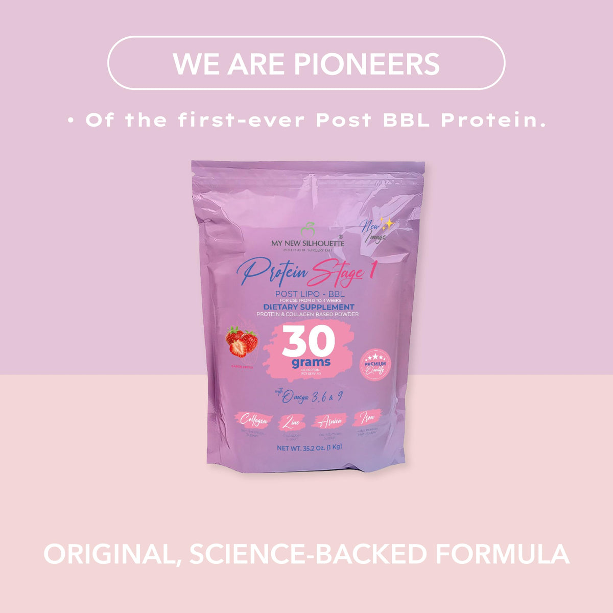 MI NUEVA SILUETA Lipotransfer Protein Stage 1 β Strawberry, 30 g per Serving