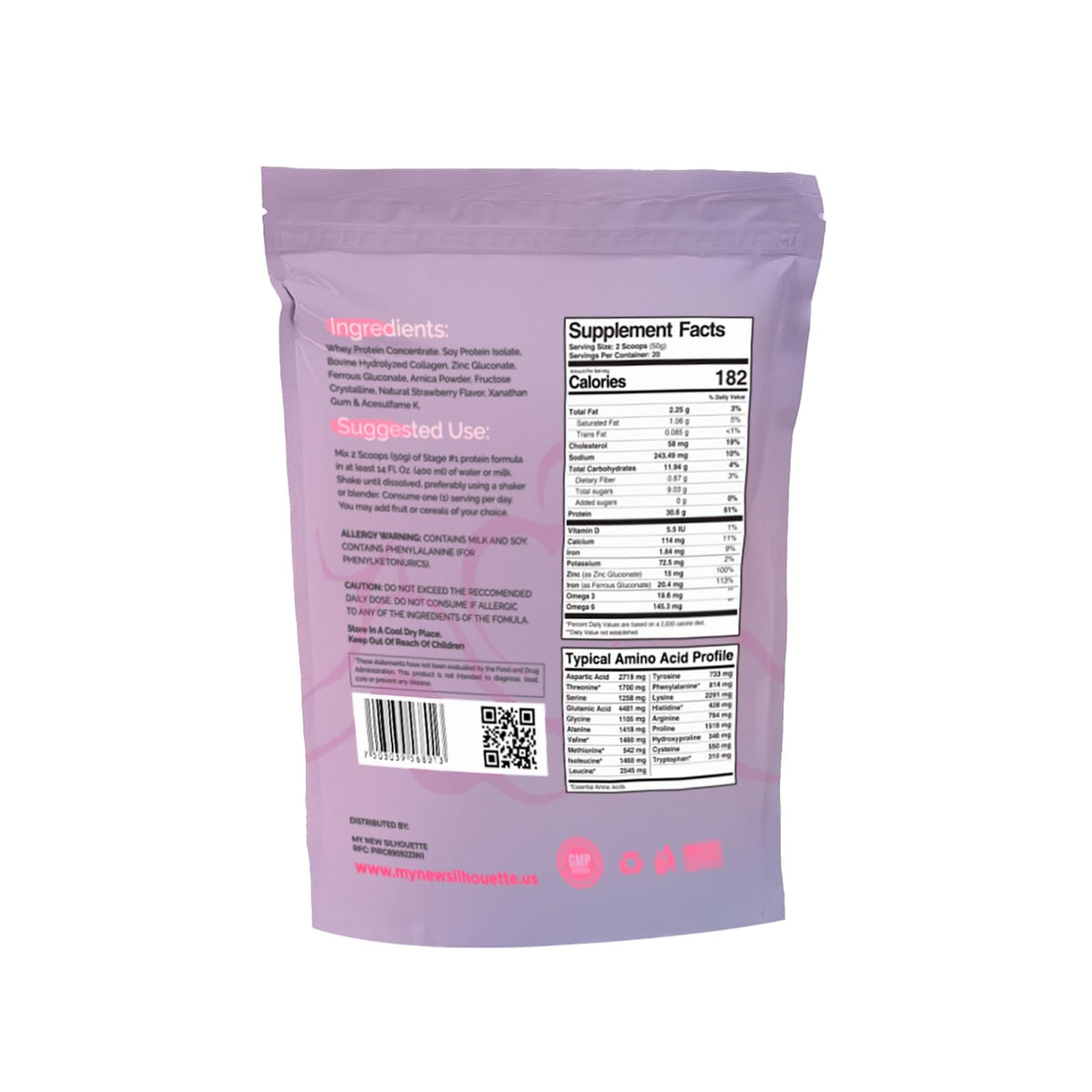 MI NUEVA SILUETA Lipotransfer Protein Stage 1 β Strawberry, 30 g per Serving
