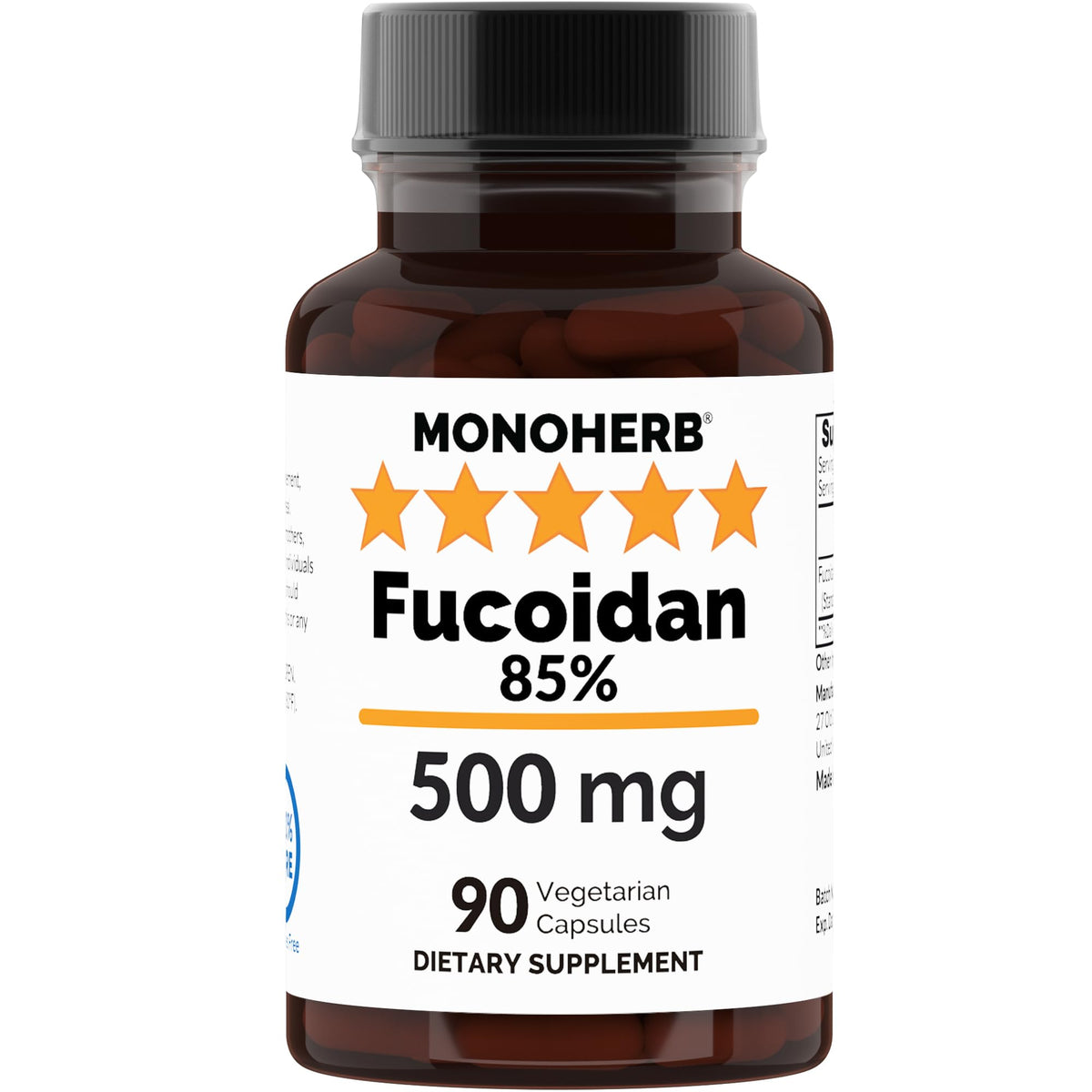 MONOHERB Fucoidan 85% 500 mg β 90 Capsules | Immune Support