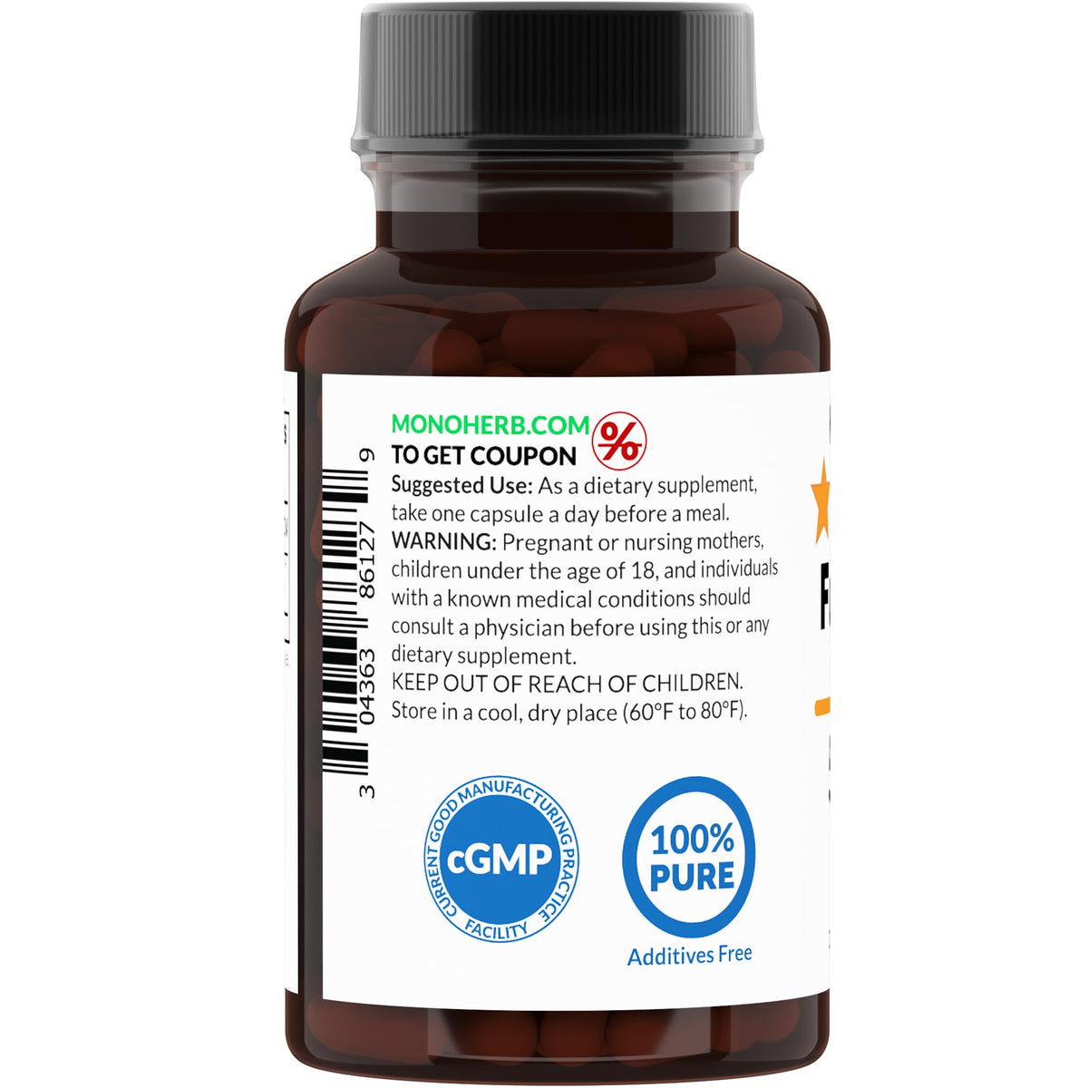 MONOHERB Fucoidan 85% 500 mg β 90 Capsules | Immune Support