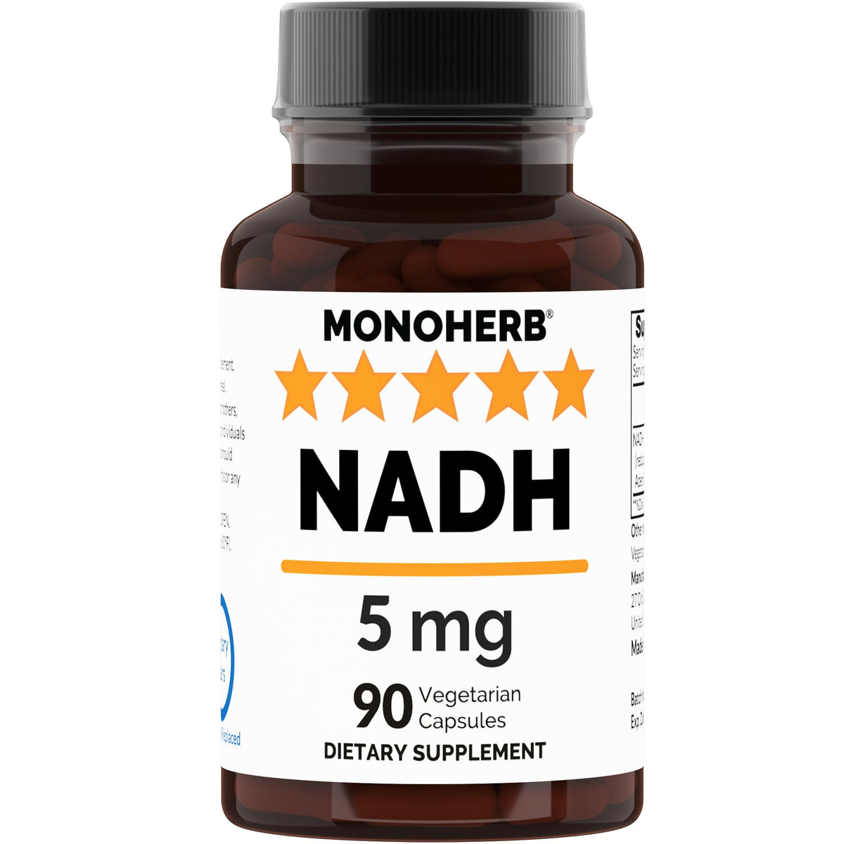 مونو هيرب NADH بتركيز 5 ملغ - 90 كبسولة نباتية | مكمل NADH مُختزَل