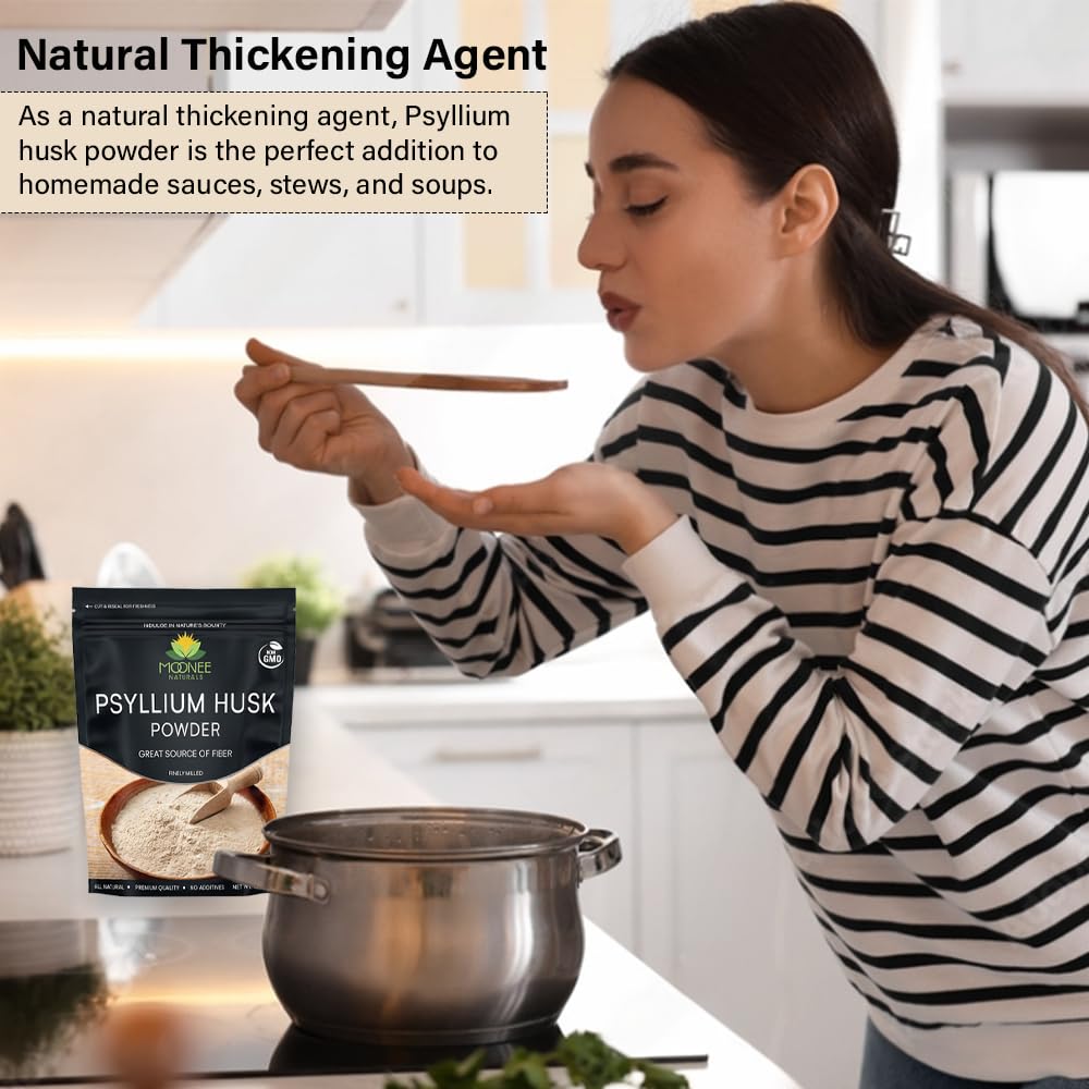 Moonee Naturals مسحوق قشر السيليوم - 10 أوقية، خالٍ من الغلوتين، كيتو