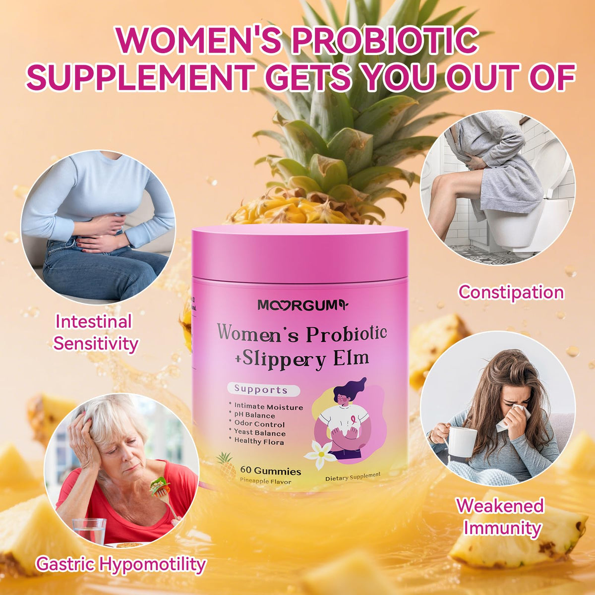 MOORGUMY Women's Probiotic Gummies β Gut Health & Intimate Support