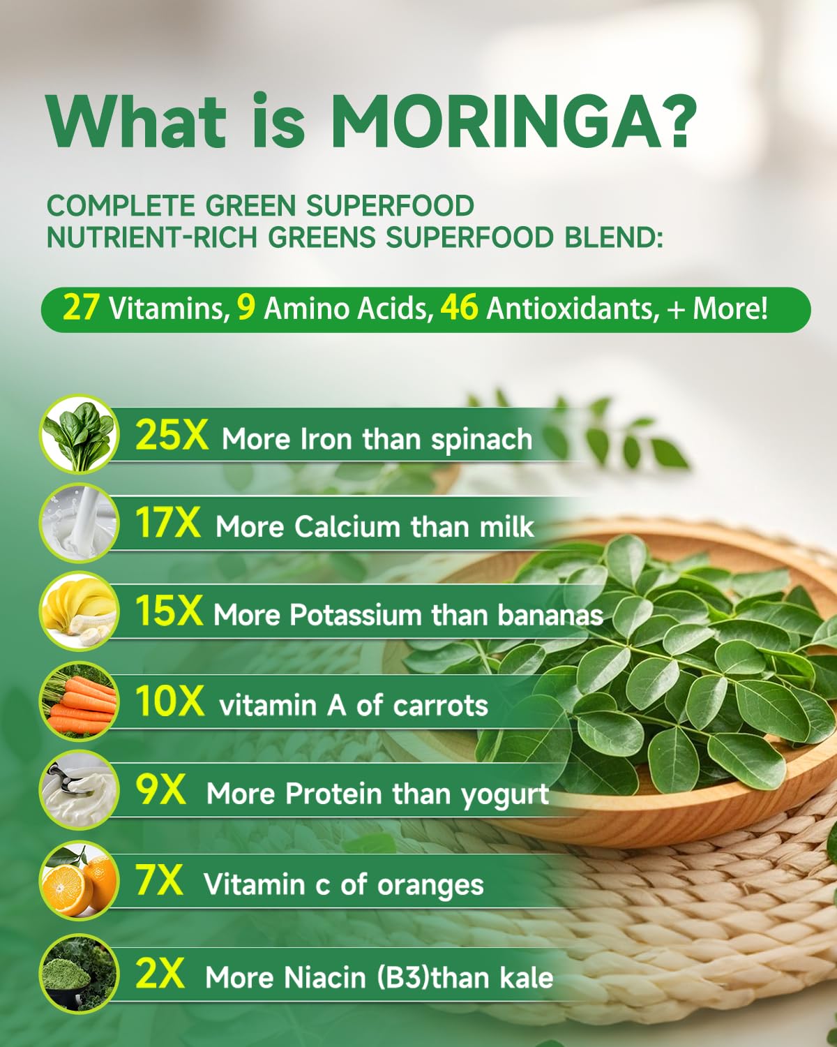 Organic Moringa Liquid Drops β High Absorption (2 fl oz) | Non-GMO, Gluten Free, Immune & Metabolism Support