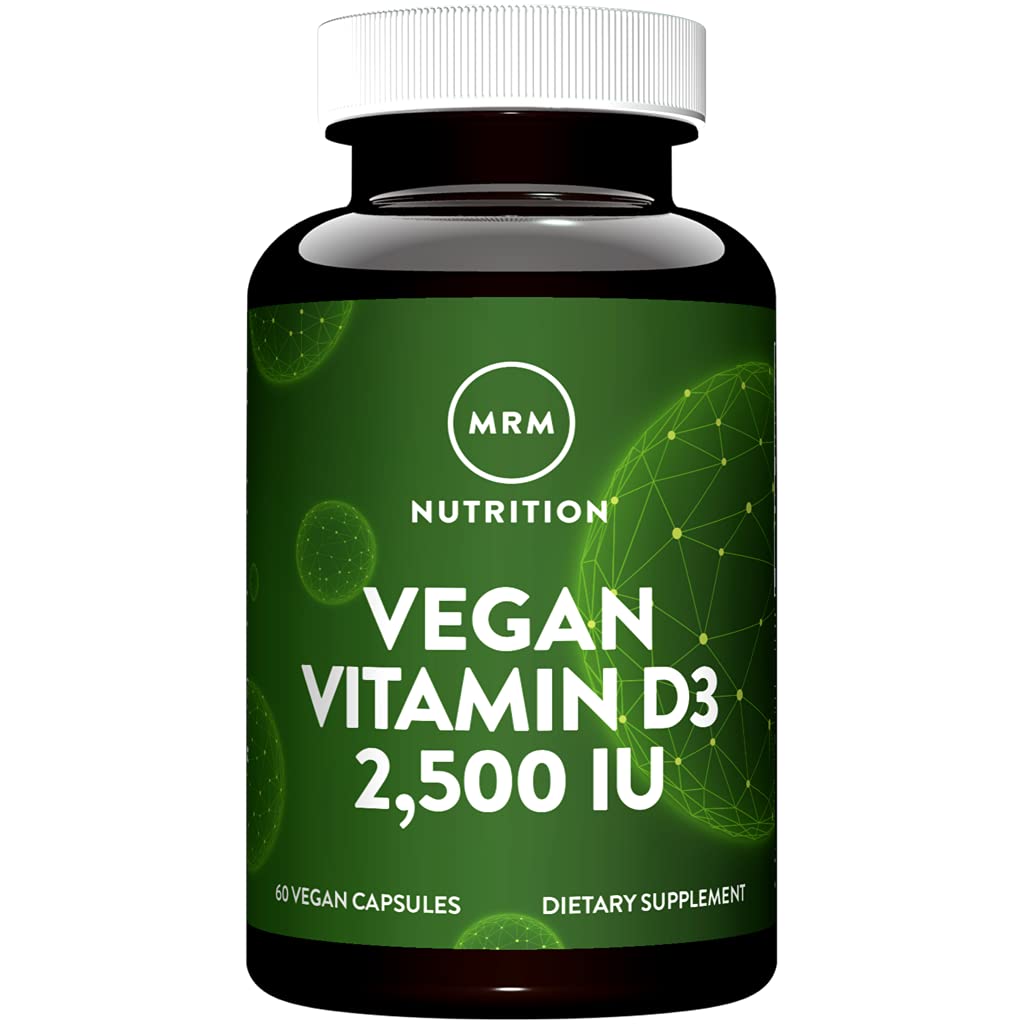 MRM Nutrition فيتامين D3 نباتي 2500 وحدة دولية - لصحة العظام ودعم المناعة | مستخلص من الأشنات | 60 حصة