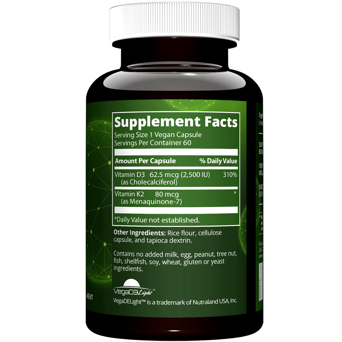 MRM Nuturition Vegan Vitamin D3 & K2 | Bone + Immune Health | Made from lichens | Supports Calcium Absorption | Vegan + Vegetarian Friendly | 60 Servings