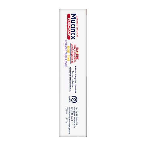 Mucinex Rapid Clear Maximum Strength Day & Night Cold and Flu Medicine for Adults - 24 Count