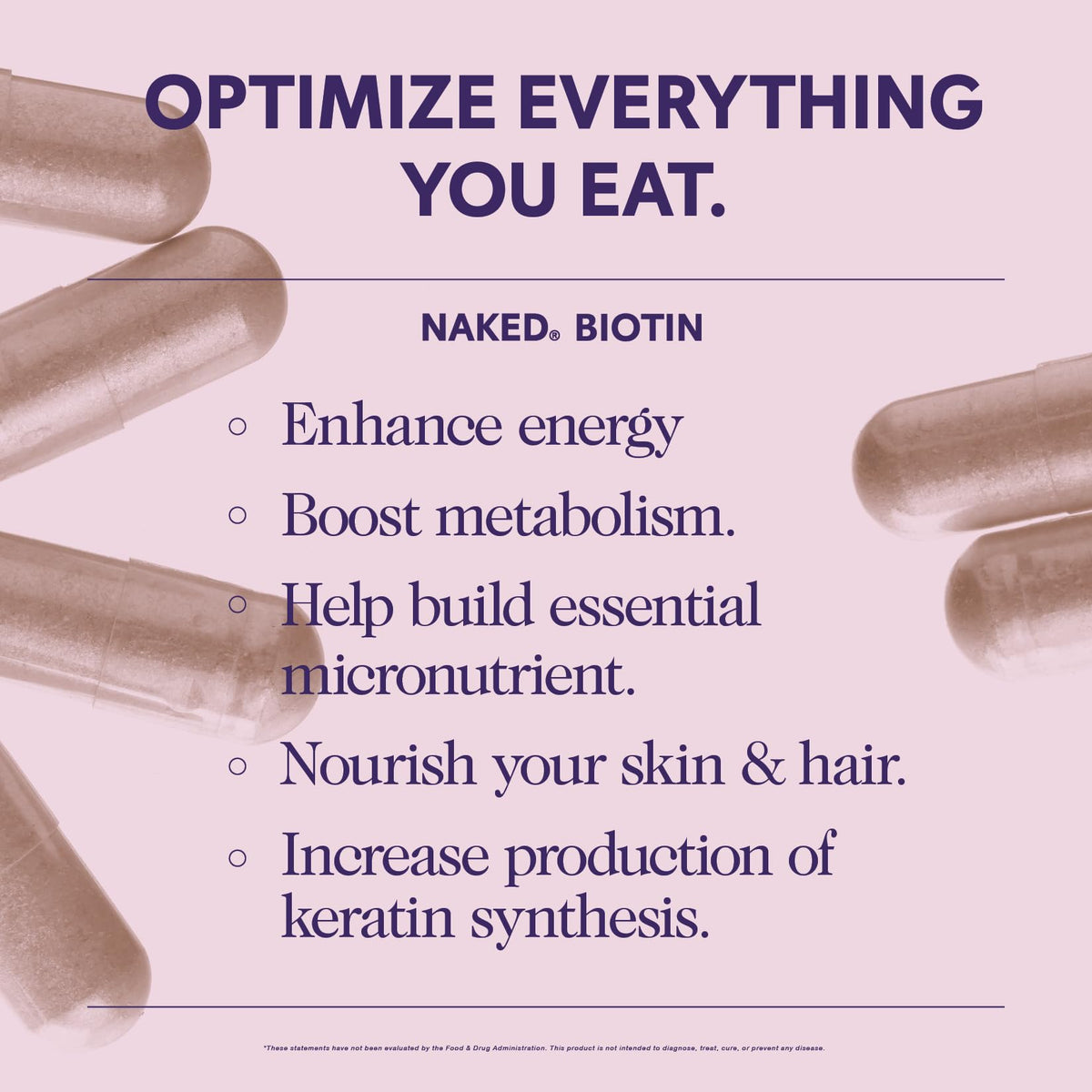 Naked Biotin 10,000mcg - فيتامين B7 بأقصى قوة للشعر والبشرة والأظافر | غير معدّل وراثيًا، خالٍ من الغلوتين، نباتي