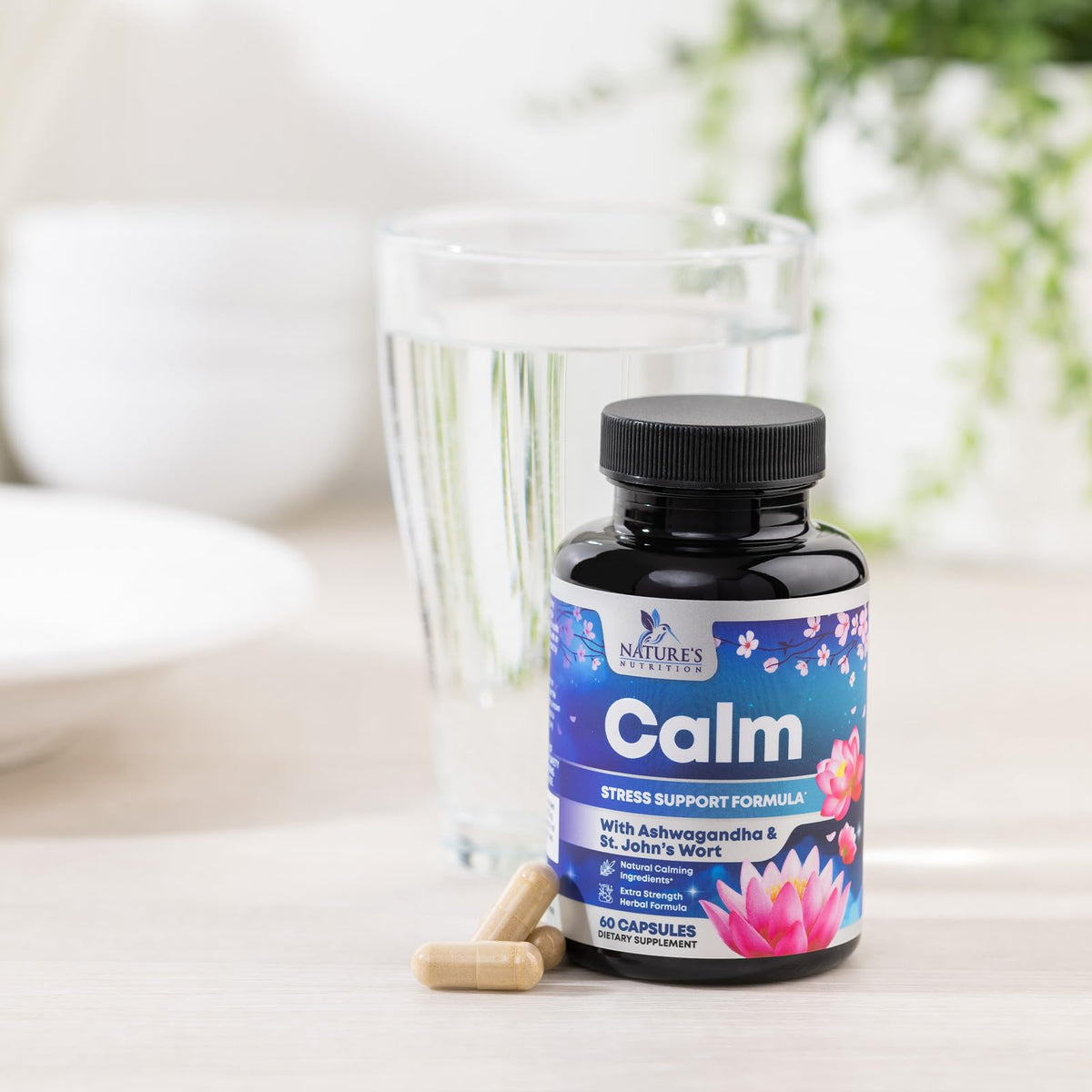 Natural Calm: Ashwagandha, GABA & Magnesium β Unwind, Focus & Immune Support (120 Capsules) | Vegan, Non-GMO, Gluten Free, Made in USA