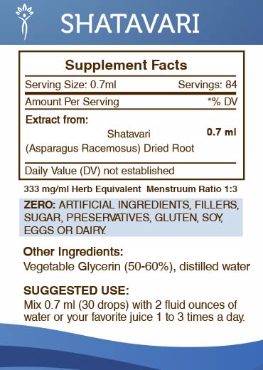 Shatavari Alcohol-Free Liquid Extract β 2 fl oz (Asparagus Racemosus)