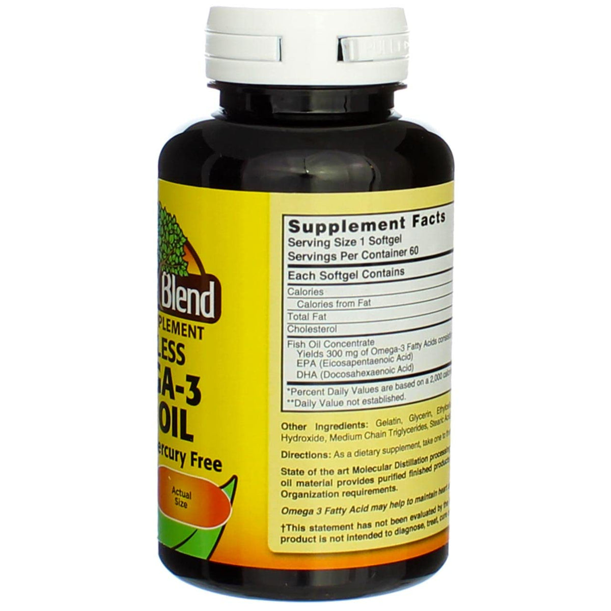 Nature's Blend زيت السمك أوميغا 3 عديم الرائحة | 60 كبسولة هلامية